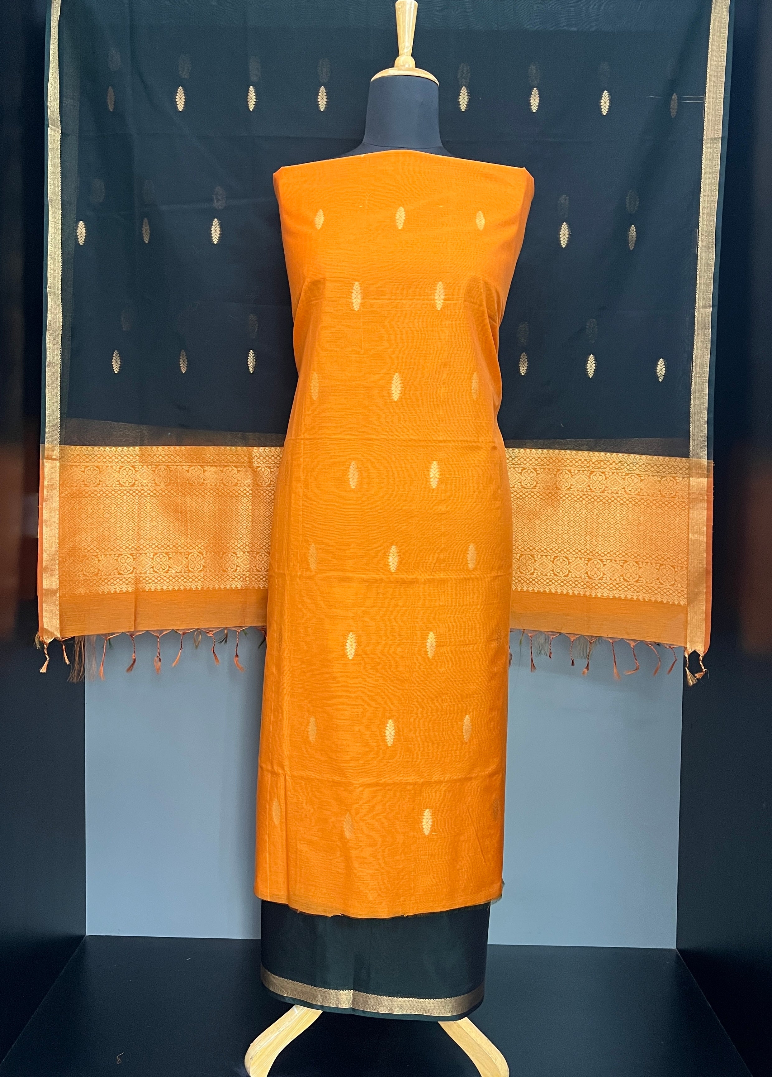 Thread Woven Buta Pattern Cotton Silk Salwar Set | PST173