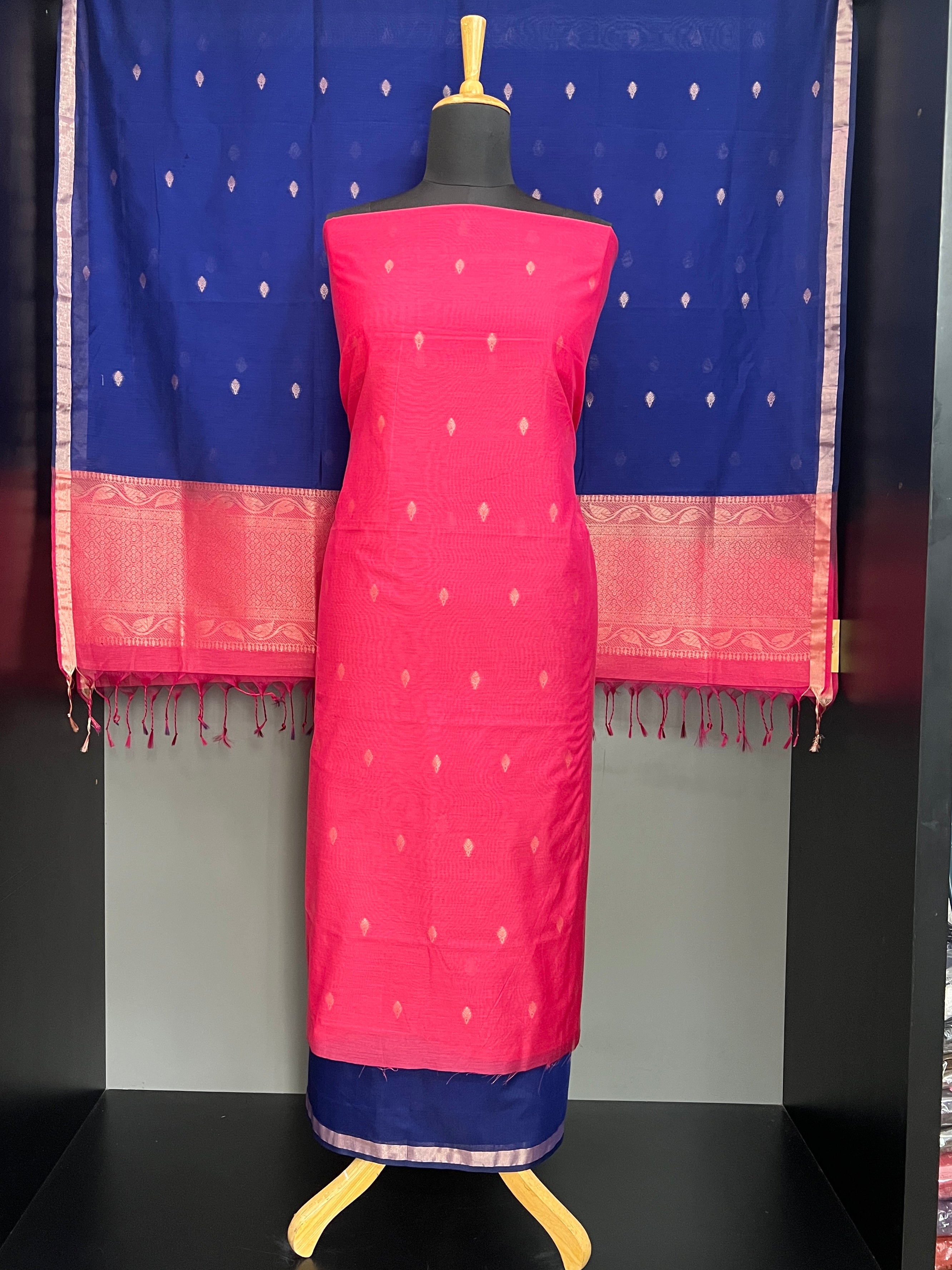 Thread Woven Buta Pattern Cotton Silk Salwar Set | PST174