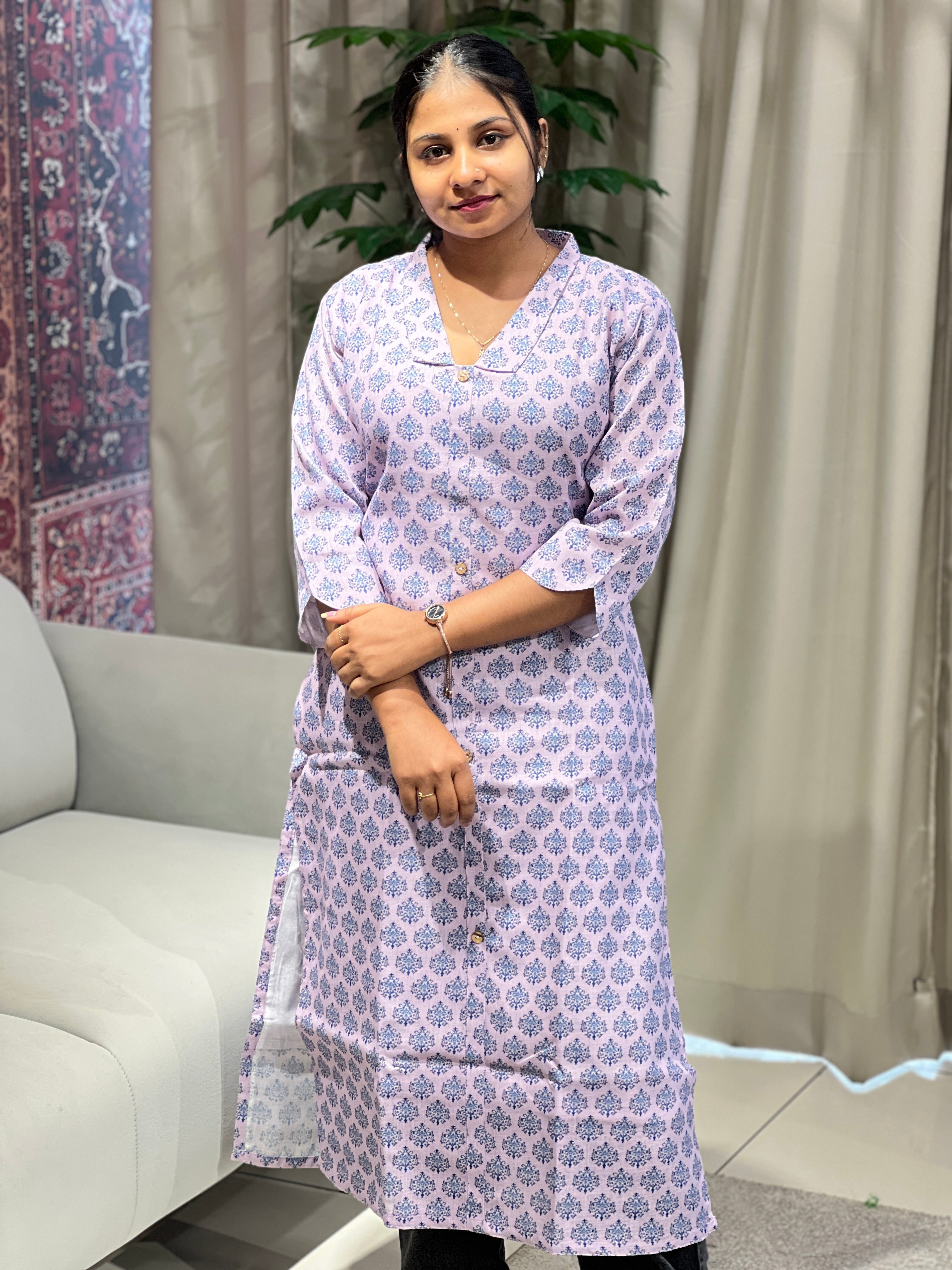 Printed Cotton Kurta | RMLA267