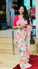 Floral Digital Printed Chanderi Finish Saree | HT218