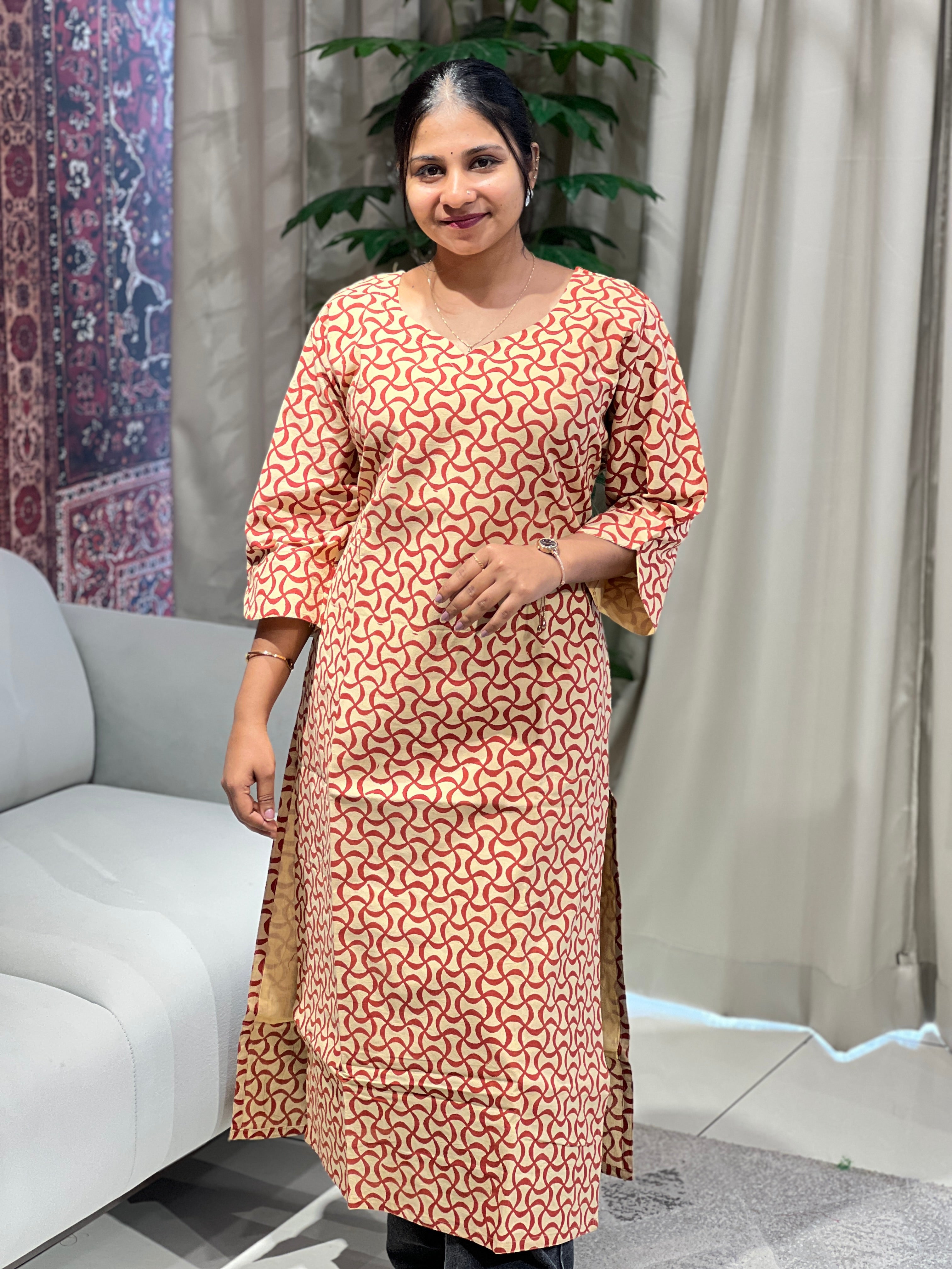 Printed Cotton Kurta | RMLA198