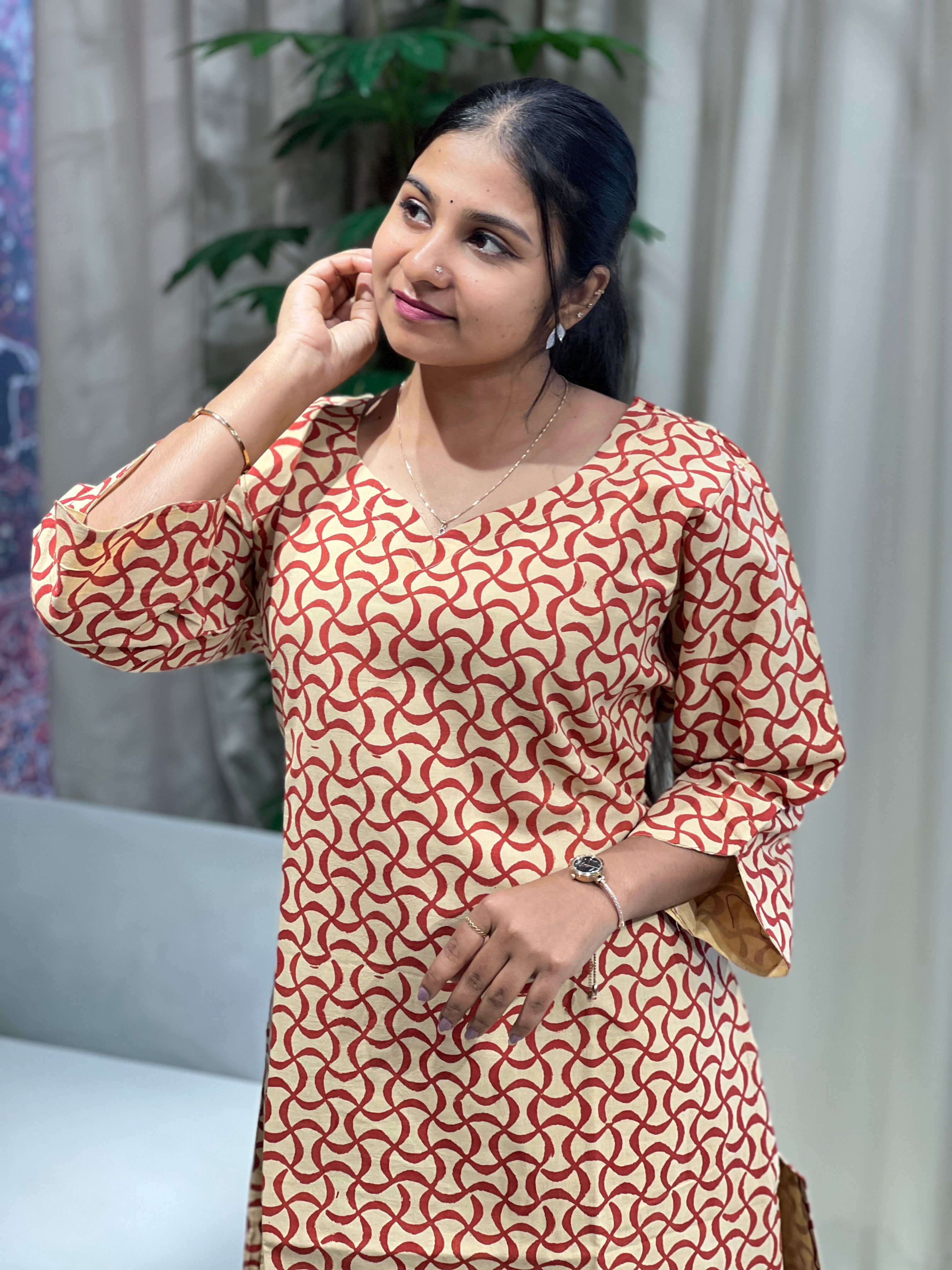 Printed Cotton Kurta | RMLA198