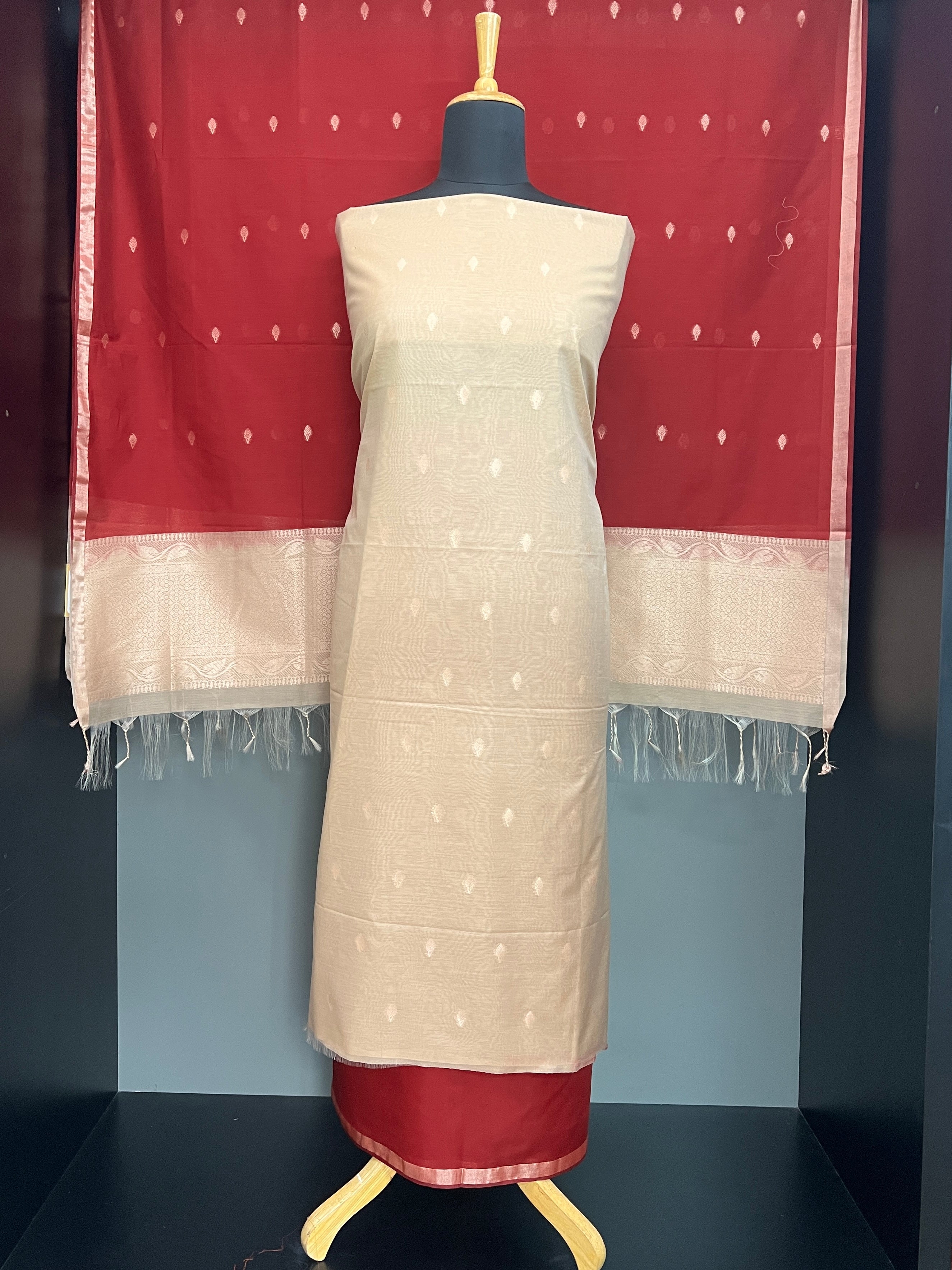 Contrast Color Cotton Silk Salwar Sets | PST175
