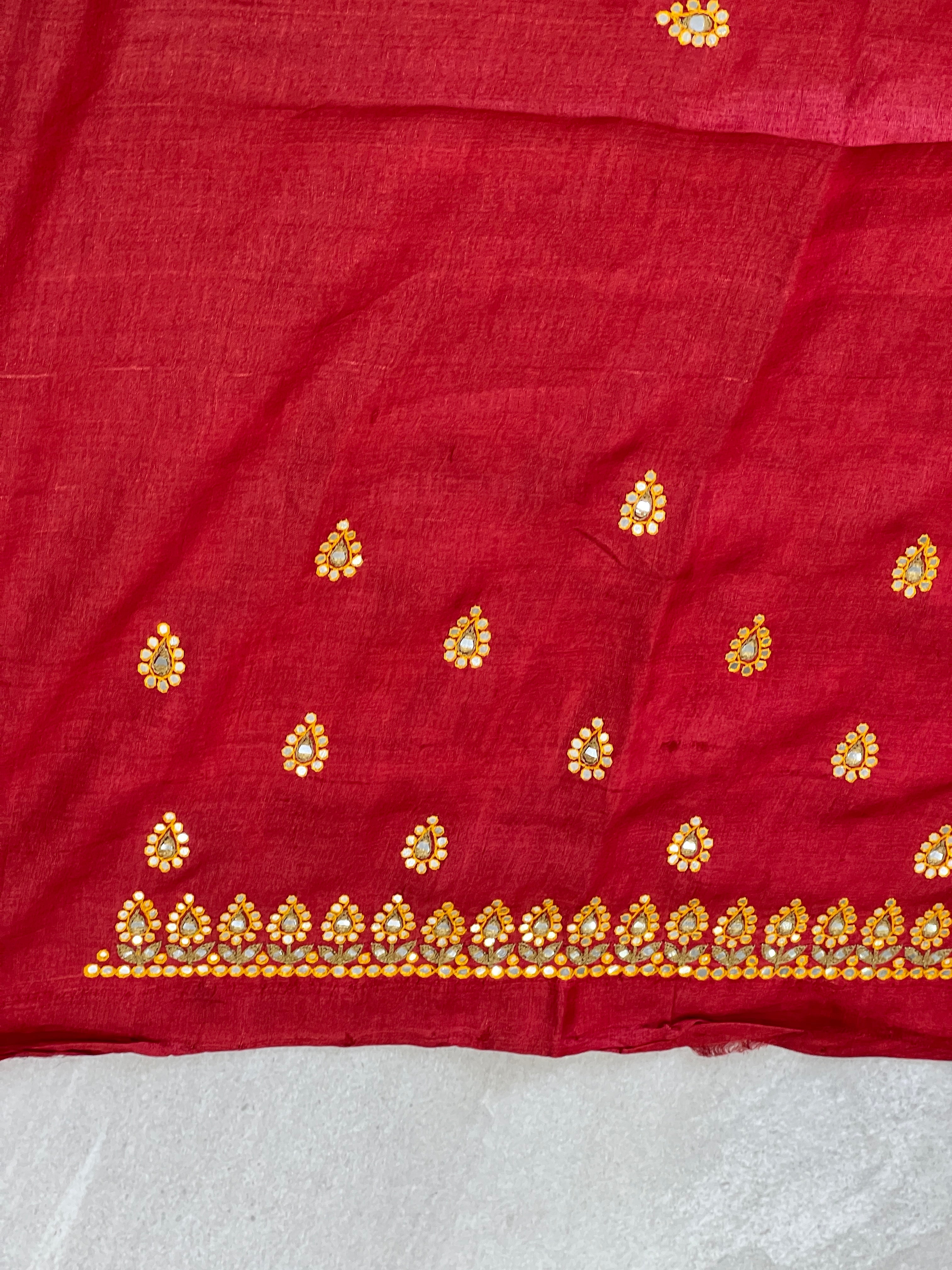 Mirror Embroidery With Zari Detailed Tussar Kota Saree | RGD737