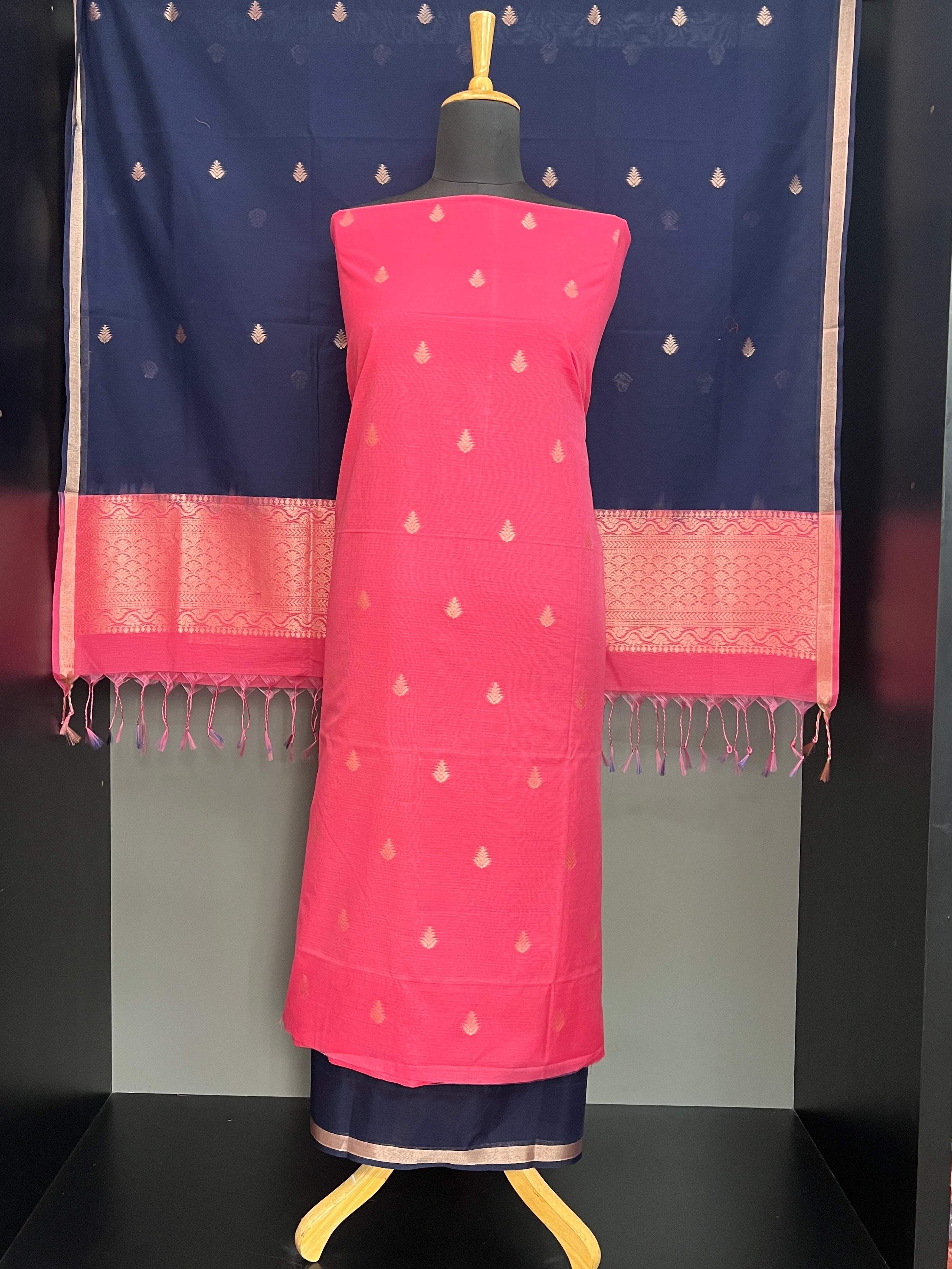 Thread Woven Buta Pattern Cotton Silk Salwar Set | PST176