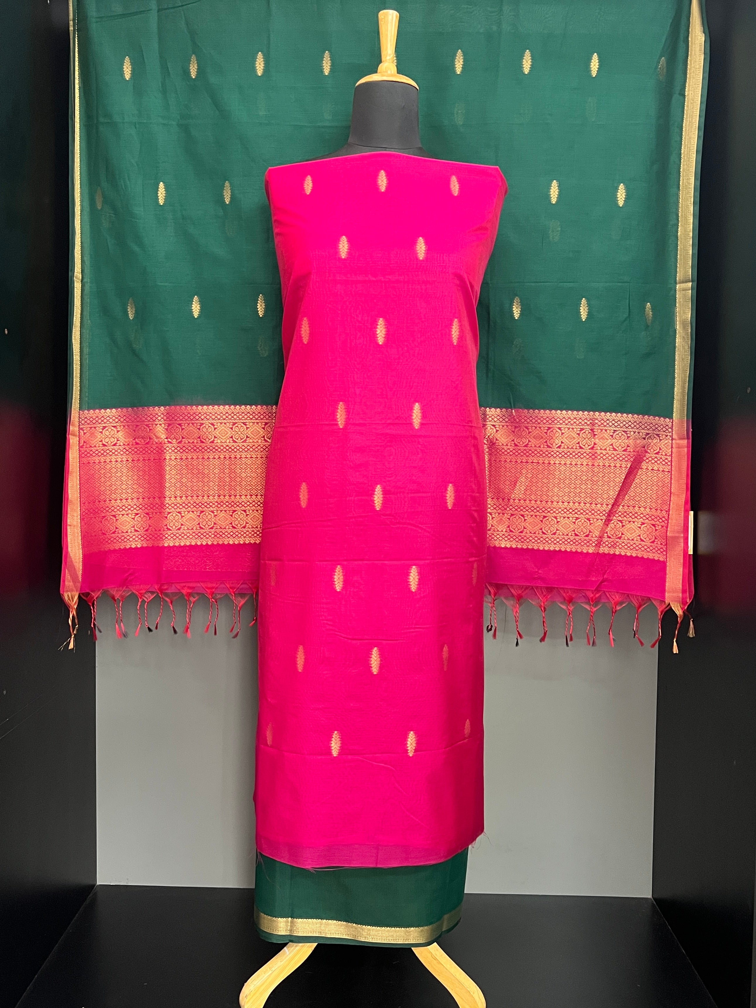 Thread Woven Buta Pattern Cotton Silk Salwar Set | PST177