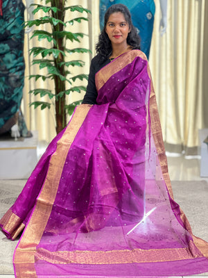 Mirror Embroidery With Zari Detailed Tussar Kota Saree | RGD736
