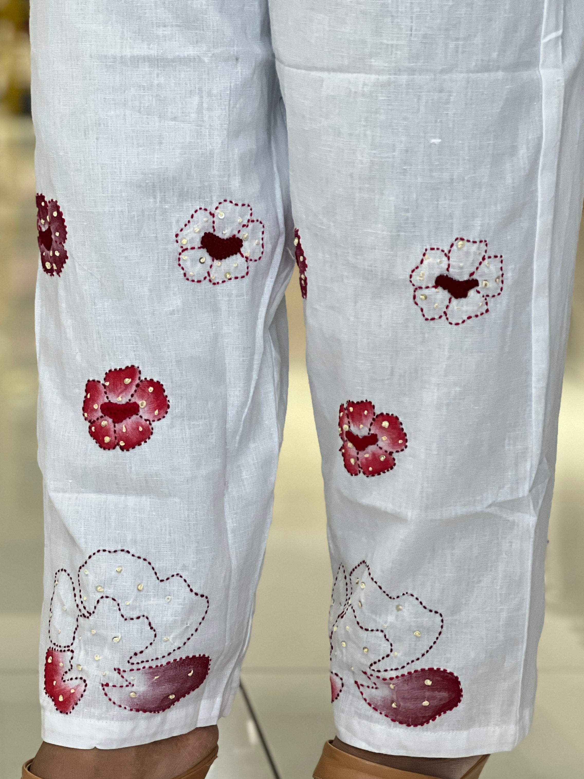 Embroidery With Painted & Kantha Detailed Cotton Kurta Set | OS456