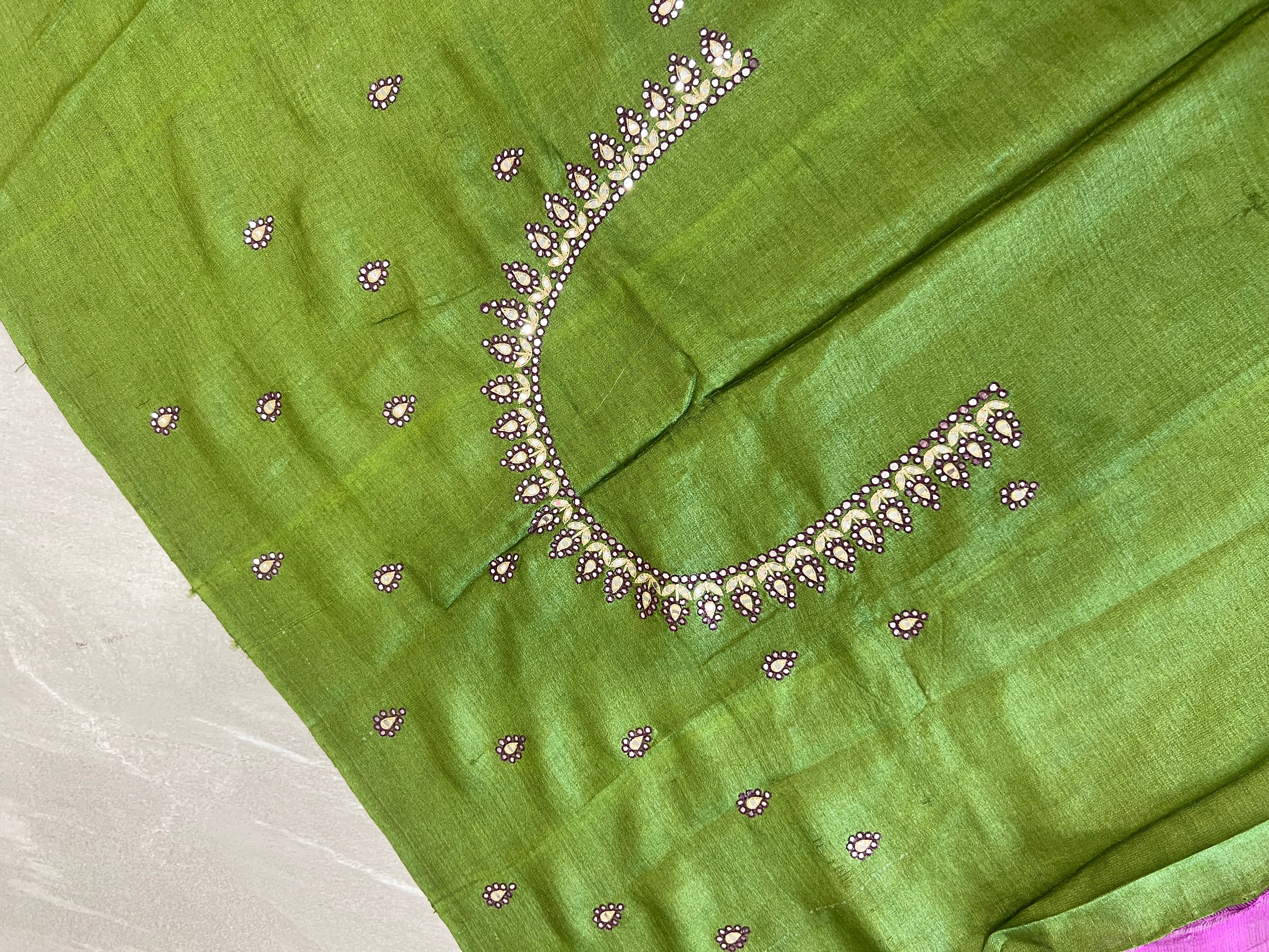 Mirror Embroidery With Zari Detailed Tussar Kota Saree | RGD736