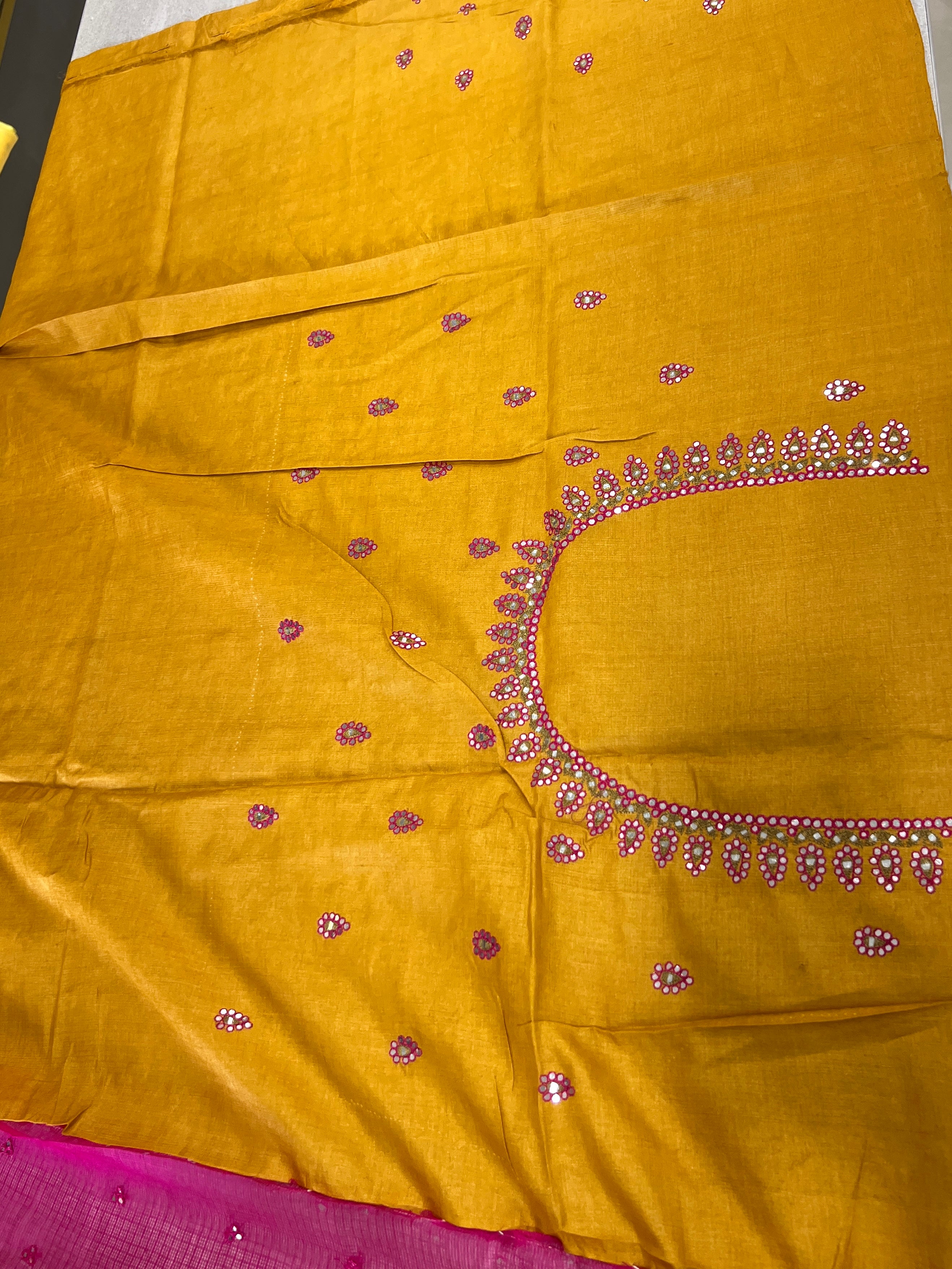 Mirror Embroidery With Zari Detailed Tussar Kota Saree | RGD739