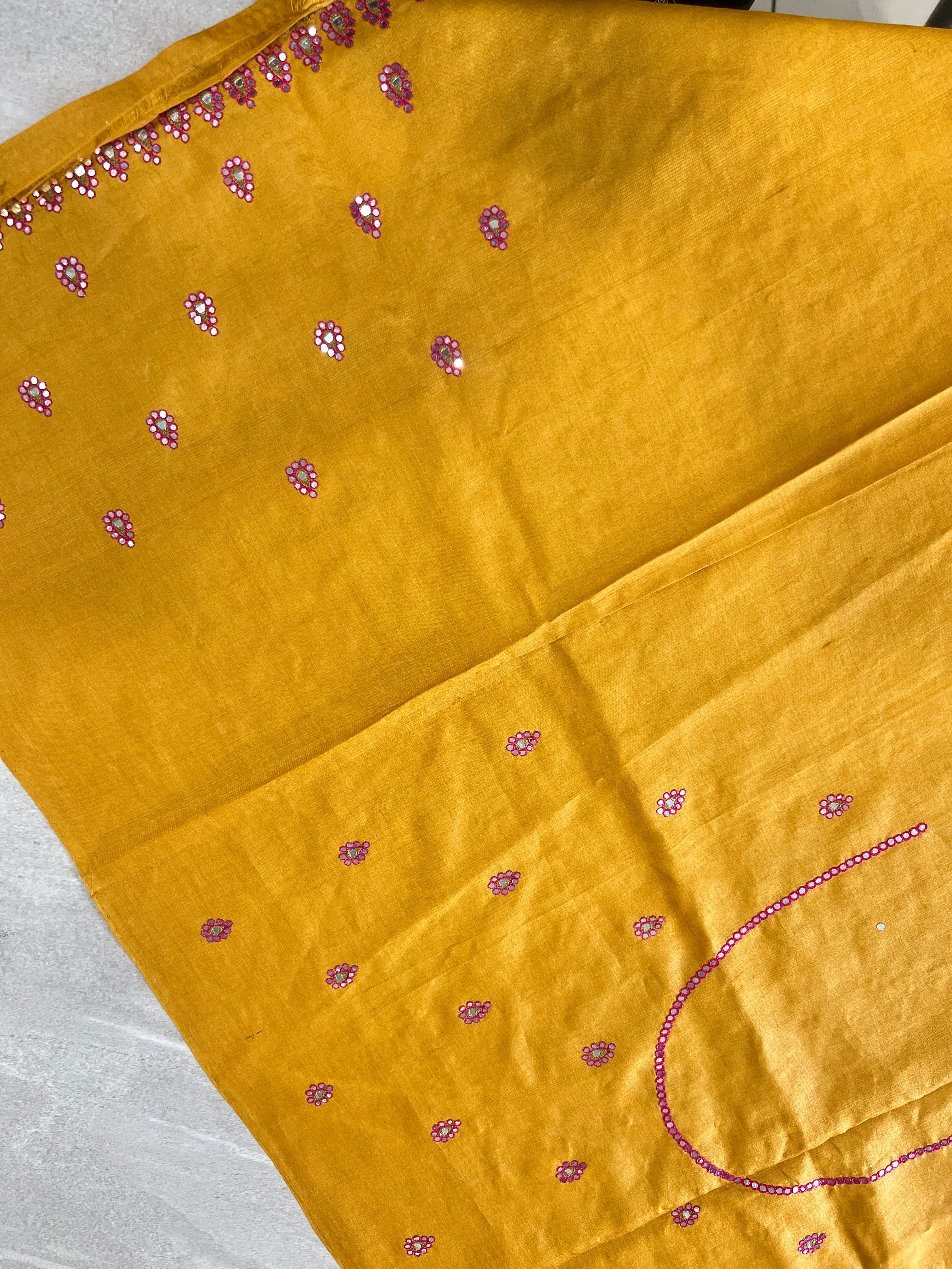 Mirror Embroidery With Zari Detailed Tussar Kota Saree | RGD739