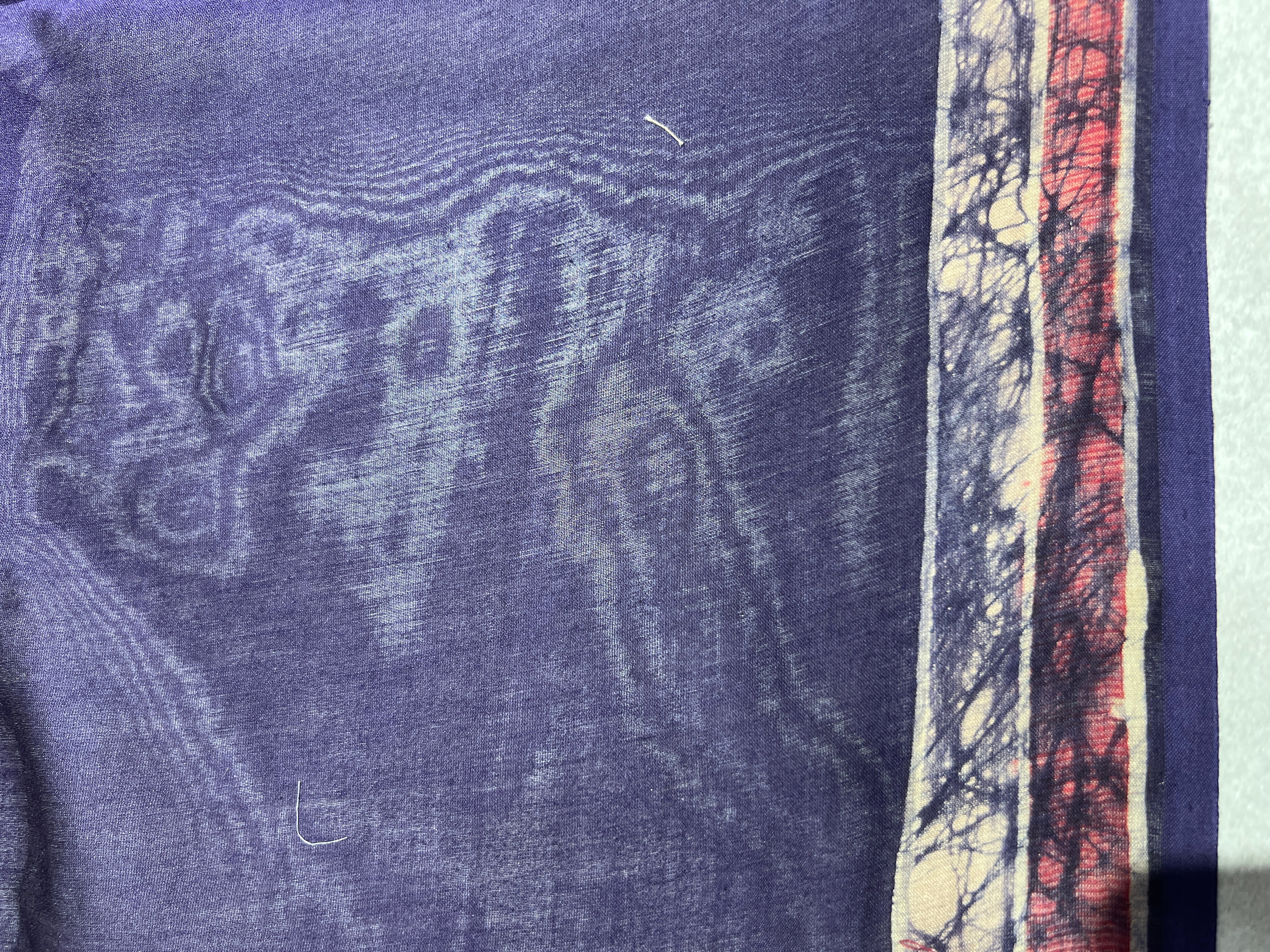 Batik Floral Printed Chanderi Silk Saree | RGD641