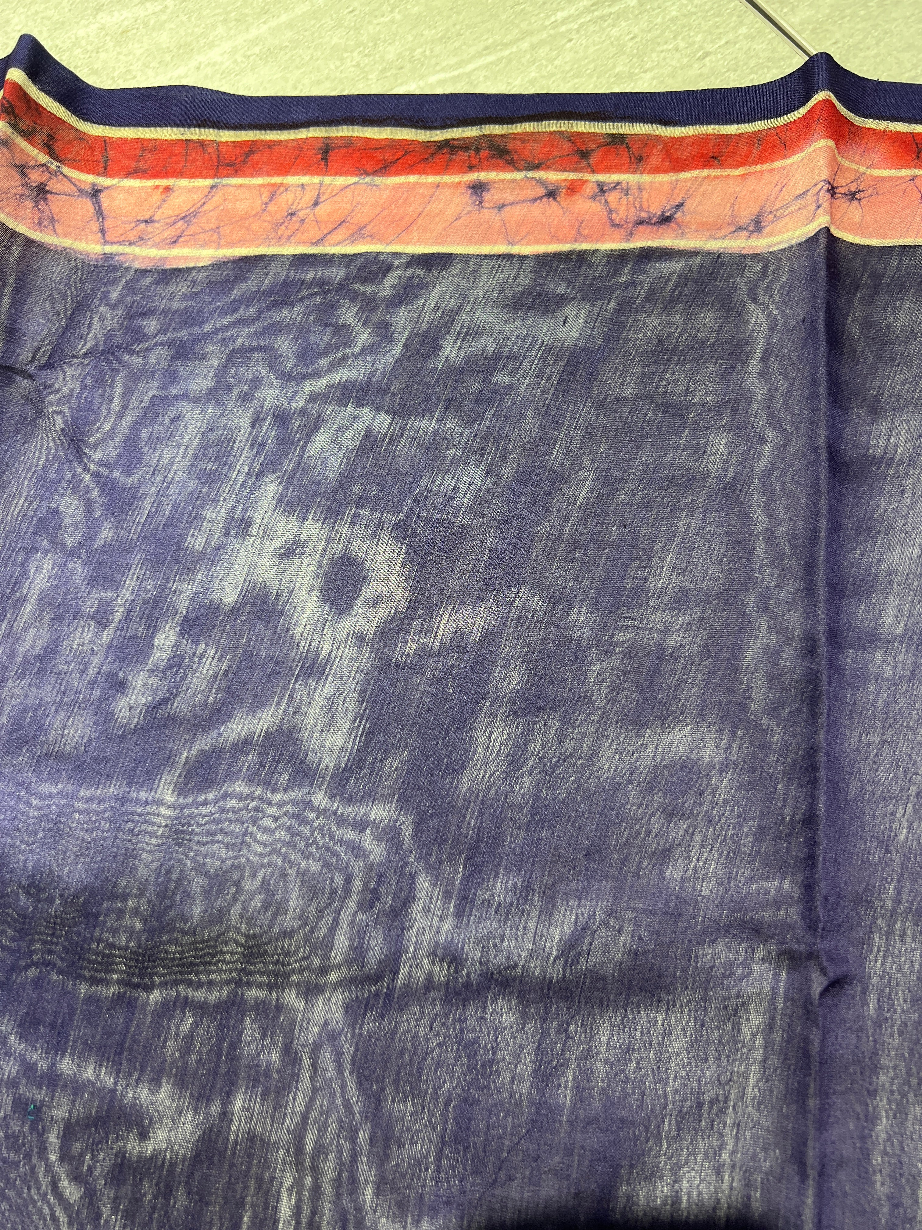 Batik Floral Printed Chanderi Silk Saree | RGD645