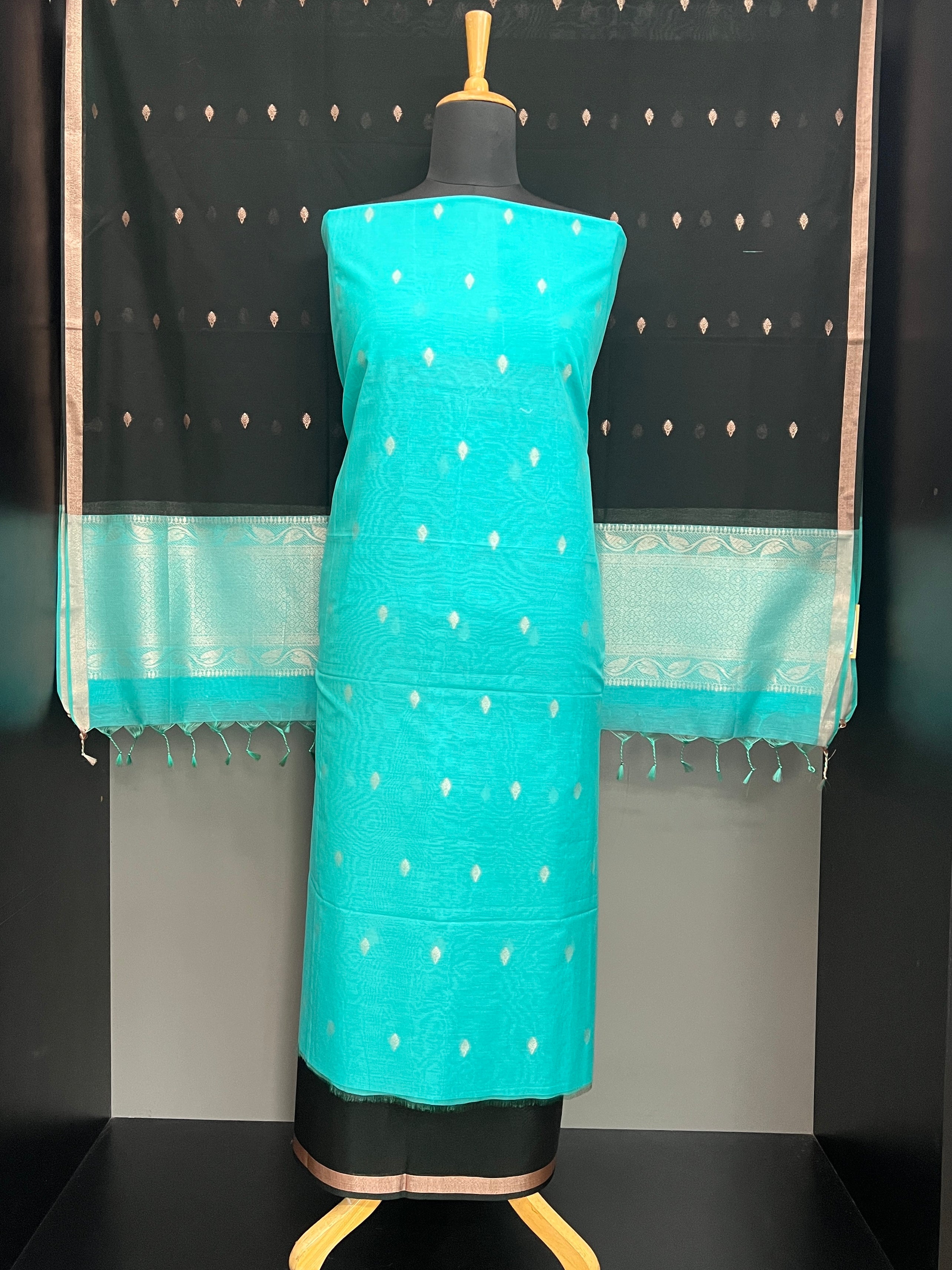 Thread Woven Buta Pattern Cotton Silk Salwar Set | PST162