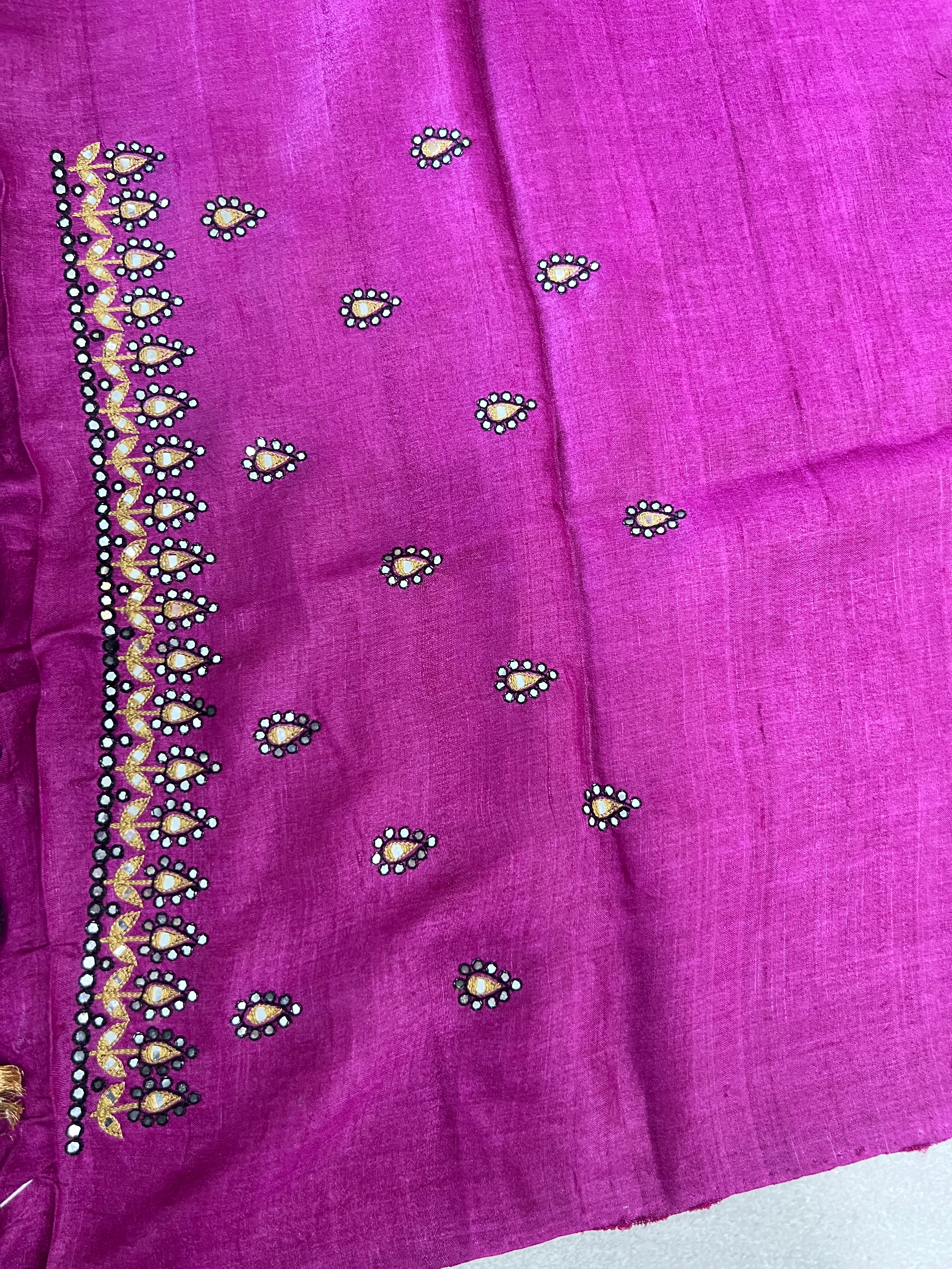 Mirror Embroidery With Zari Detailed Tussar Kota Saree | RGD738
