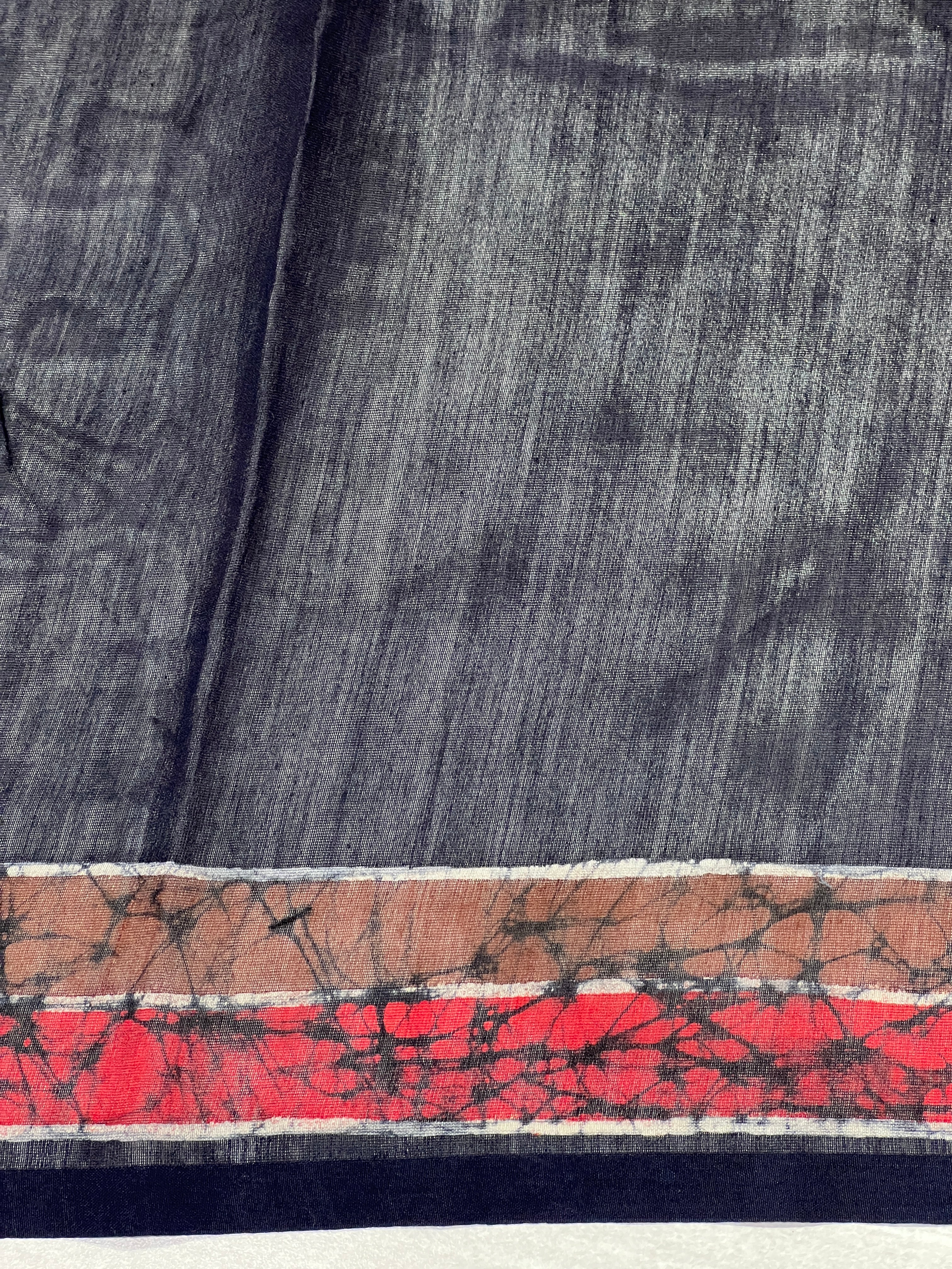 Batik Floral Printed Chanderi Silk Saree | RGD643