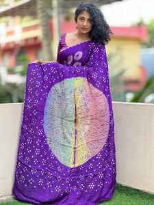 Bandhani Printed Modal Silk Saree | SAC119