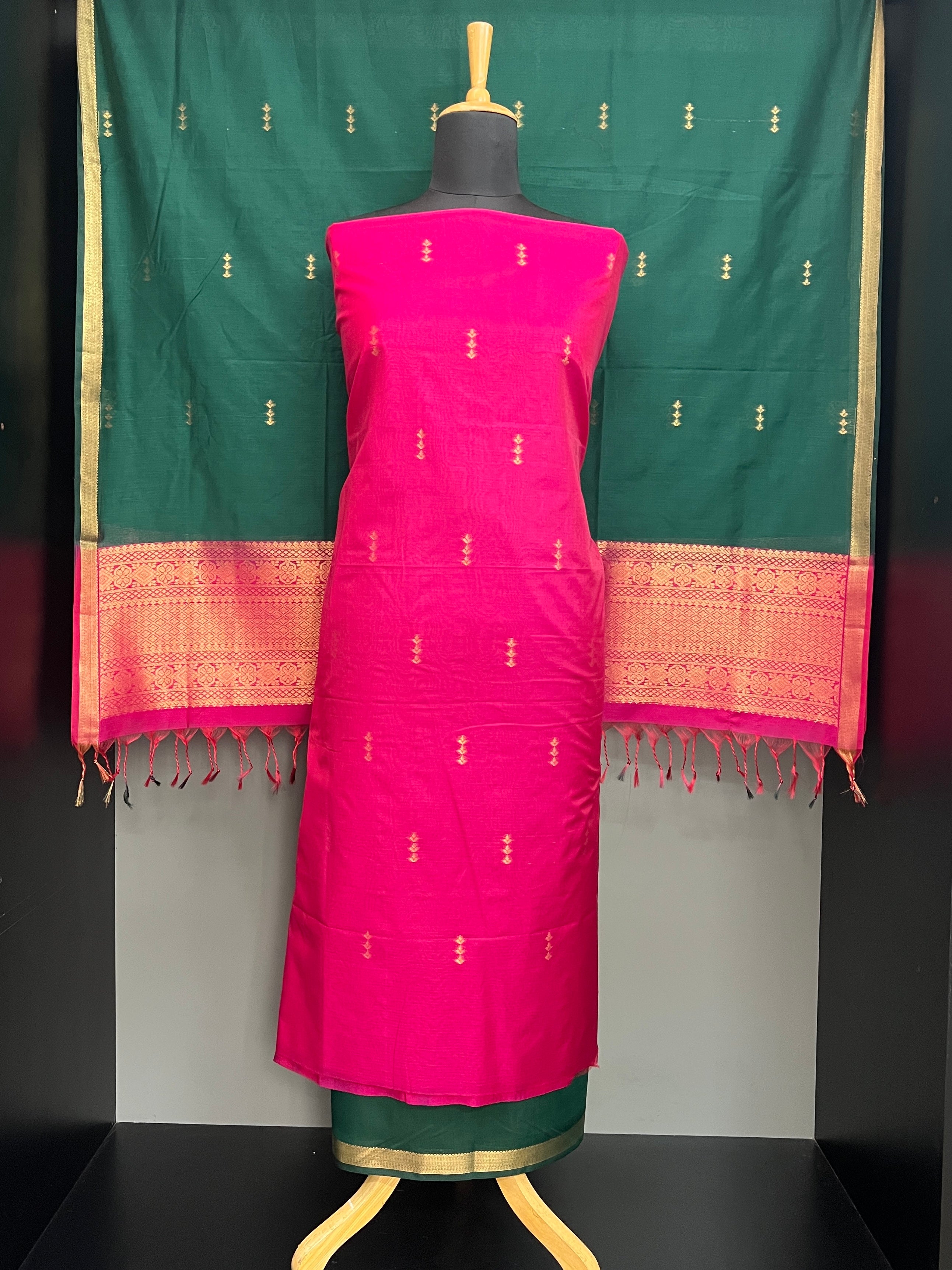 Thread Woven Buta Pattern Cotton Silk Salwar Set | PST164