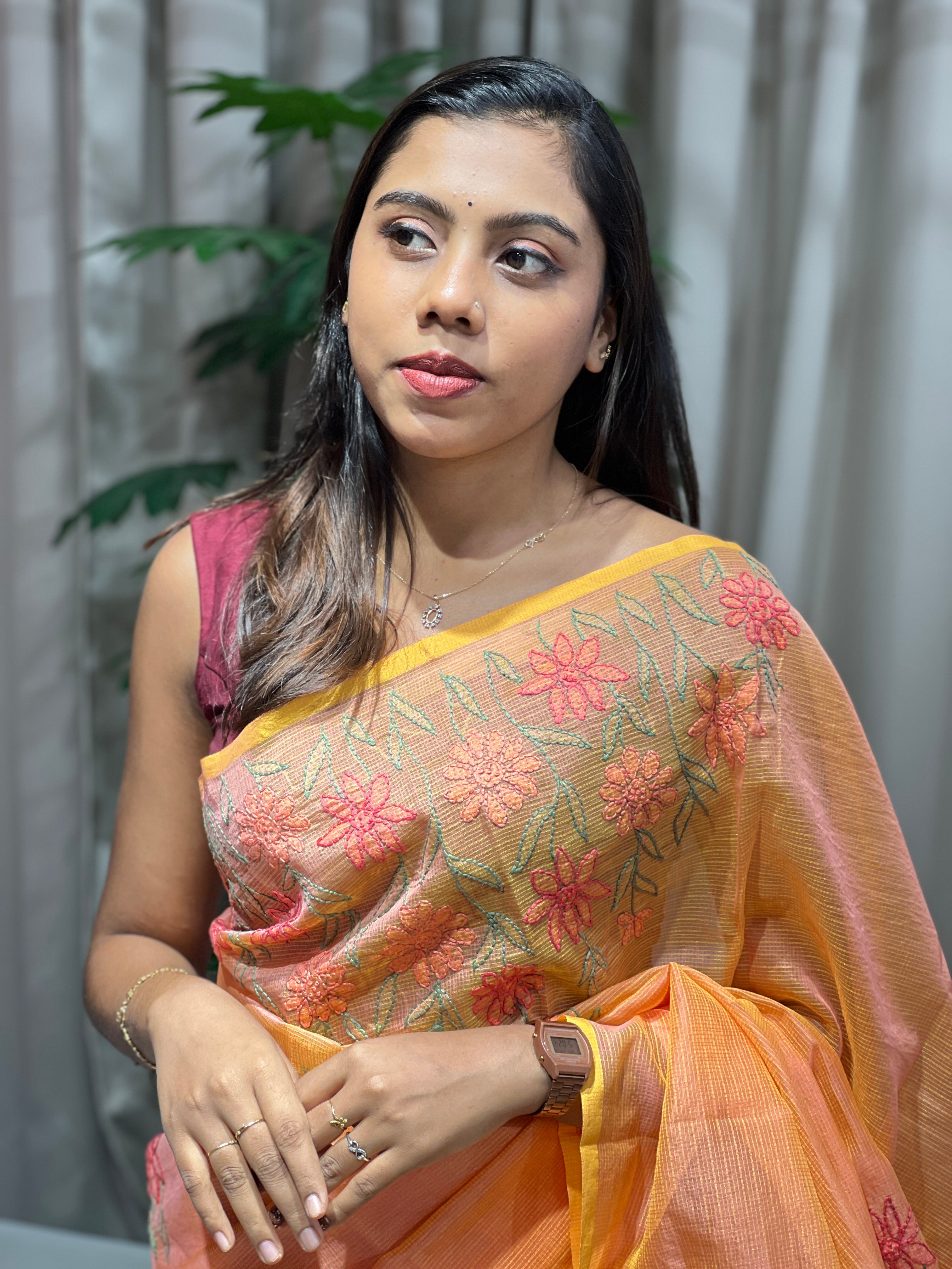 Chikankari Detailed Kota Saree | JSC504