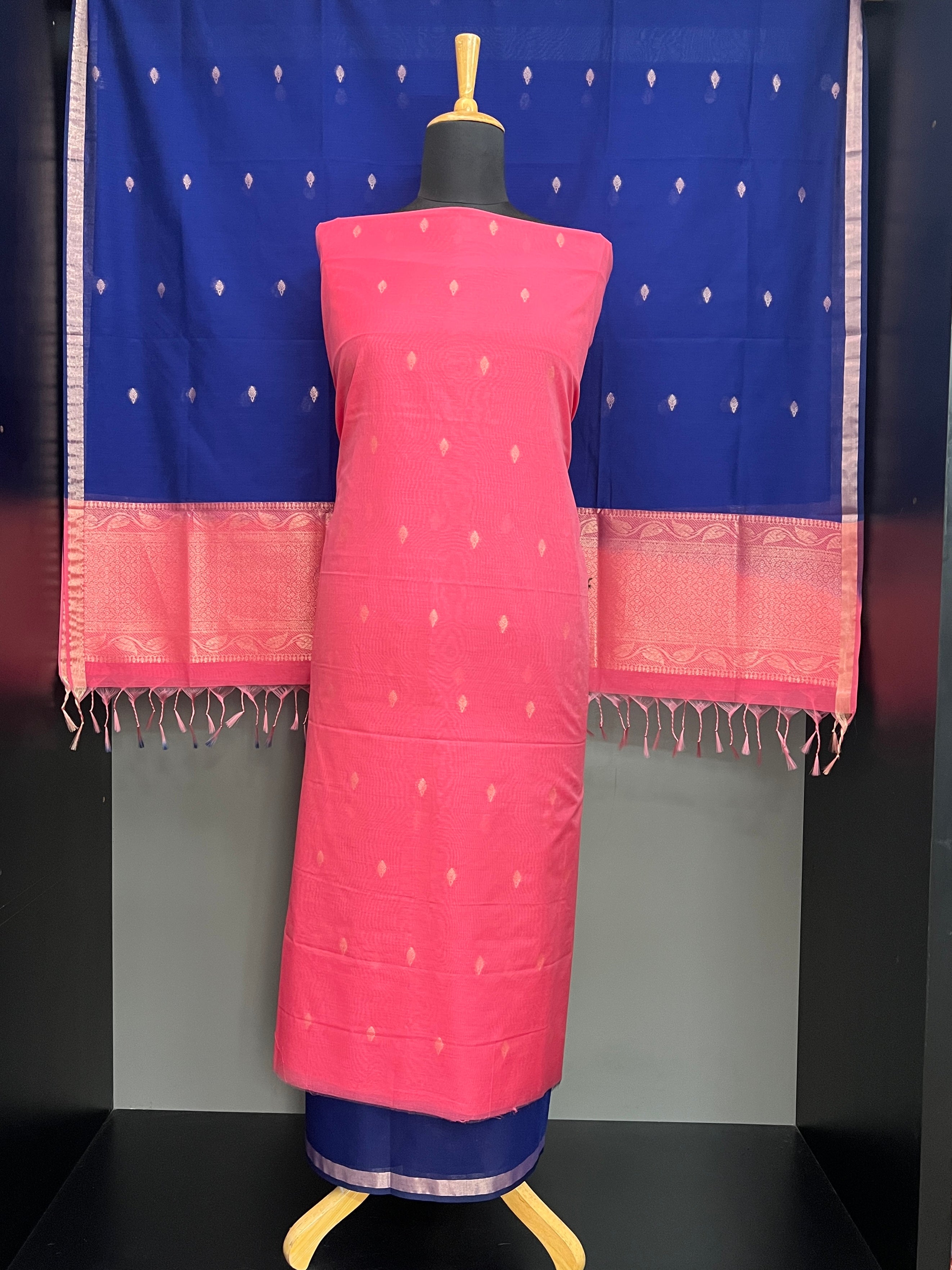 Thread Woven Buta Pattern Cotton Silk Salwar Set | PST165