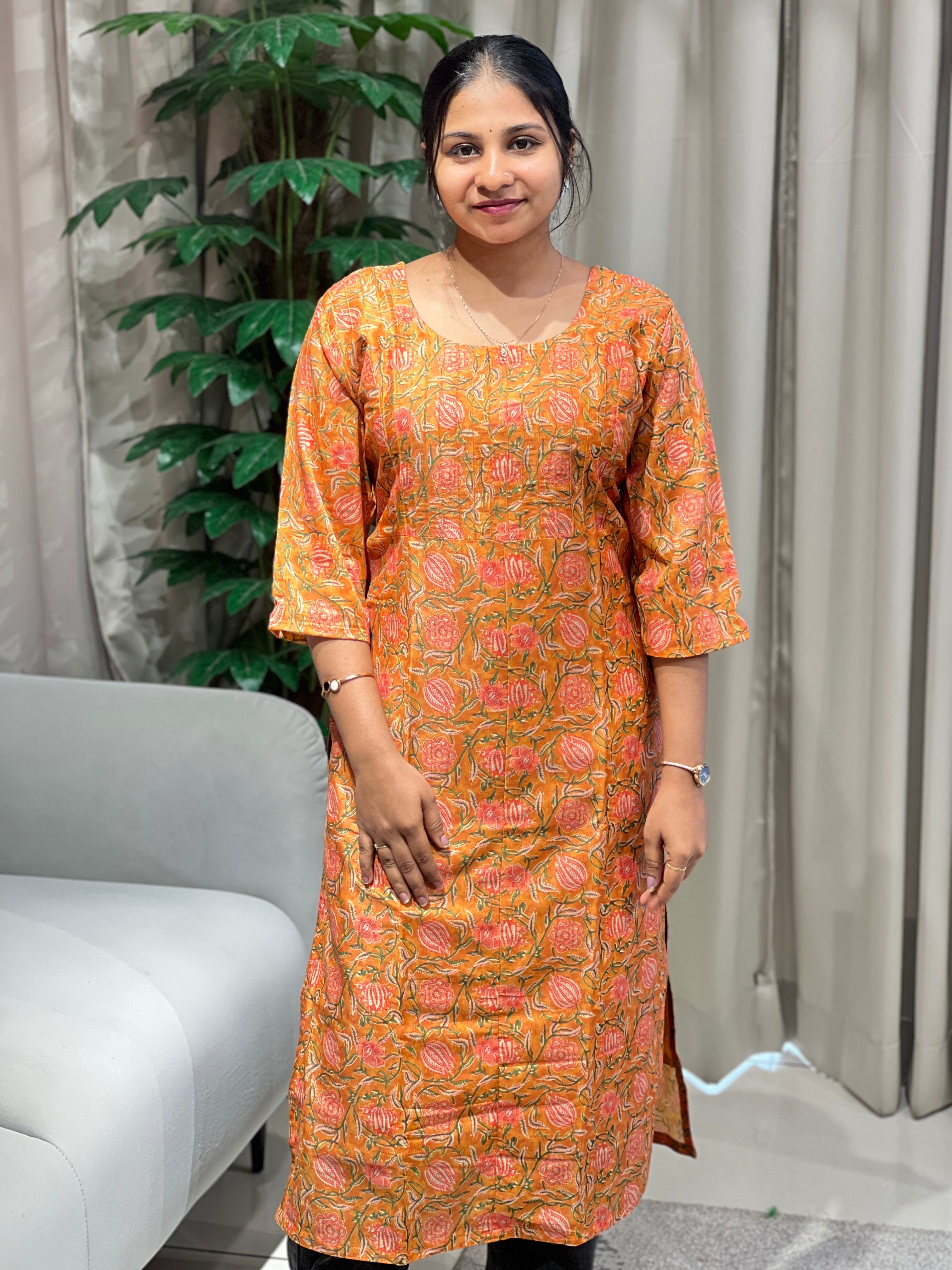 Printed Cotton Kurta | RMLA262