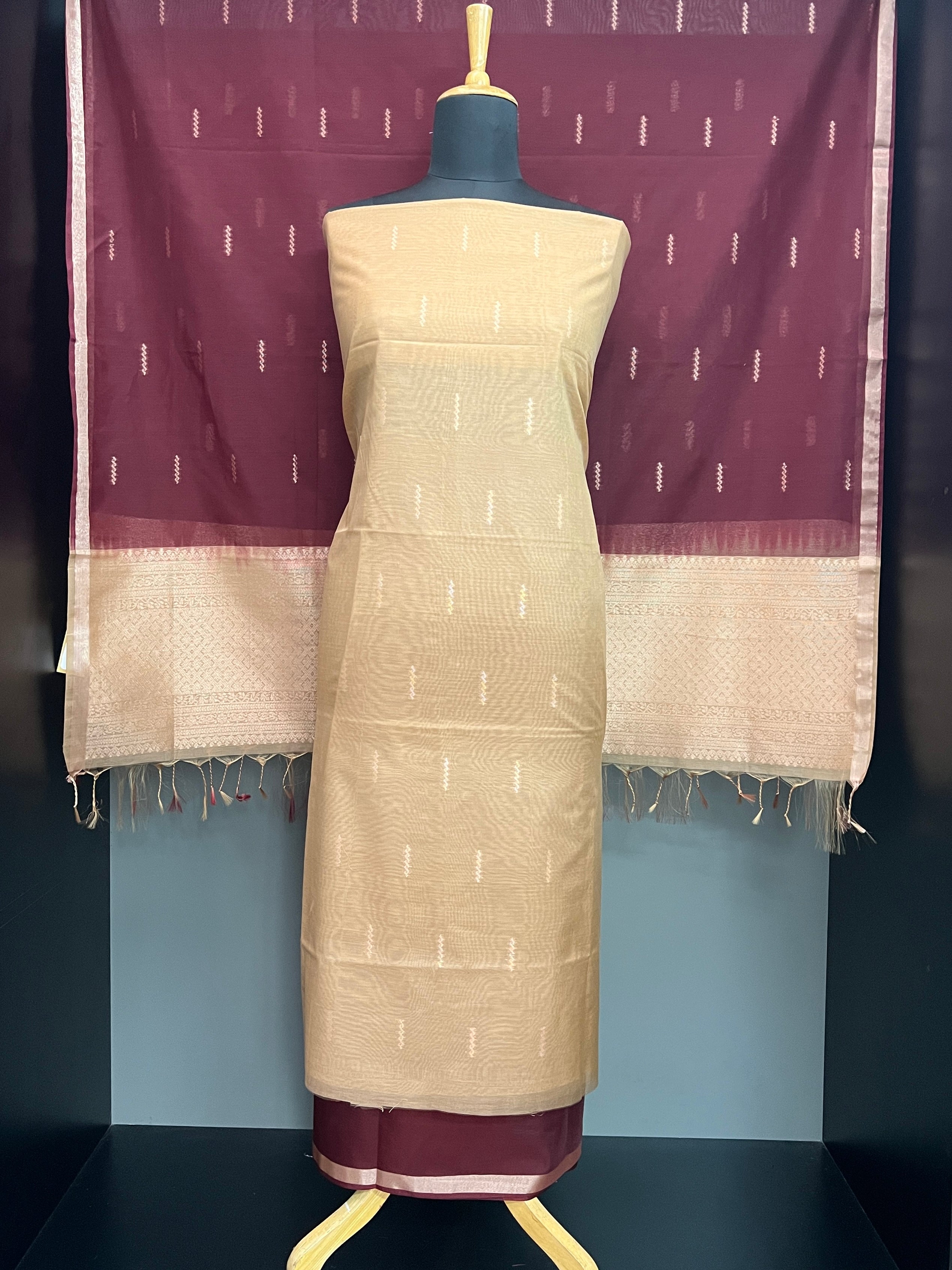 Thread Woven Pattern Cotton Silk Salwar Set | PST167