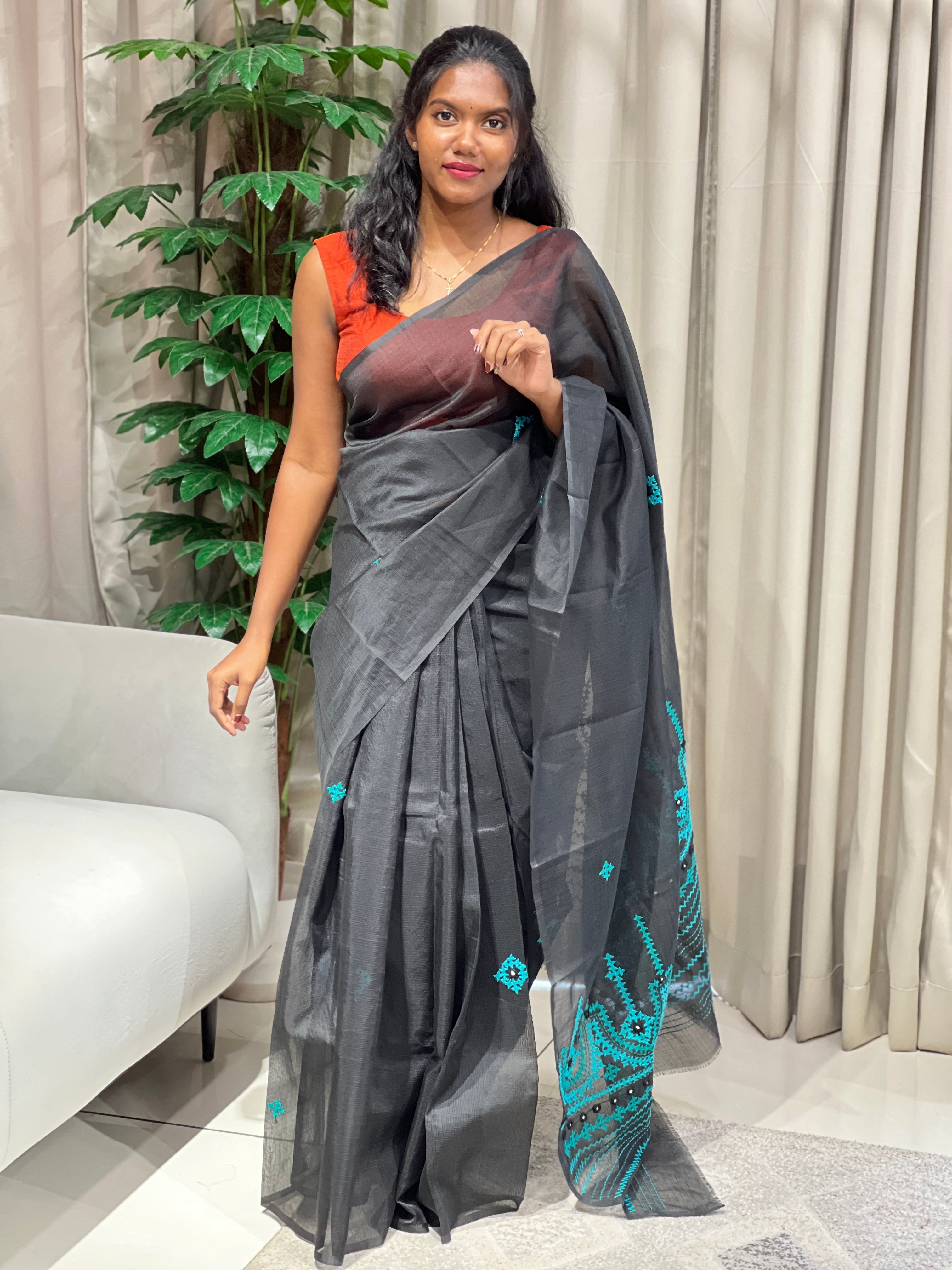 Kutch Work Detailed Kota Saree | JSC492