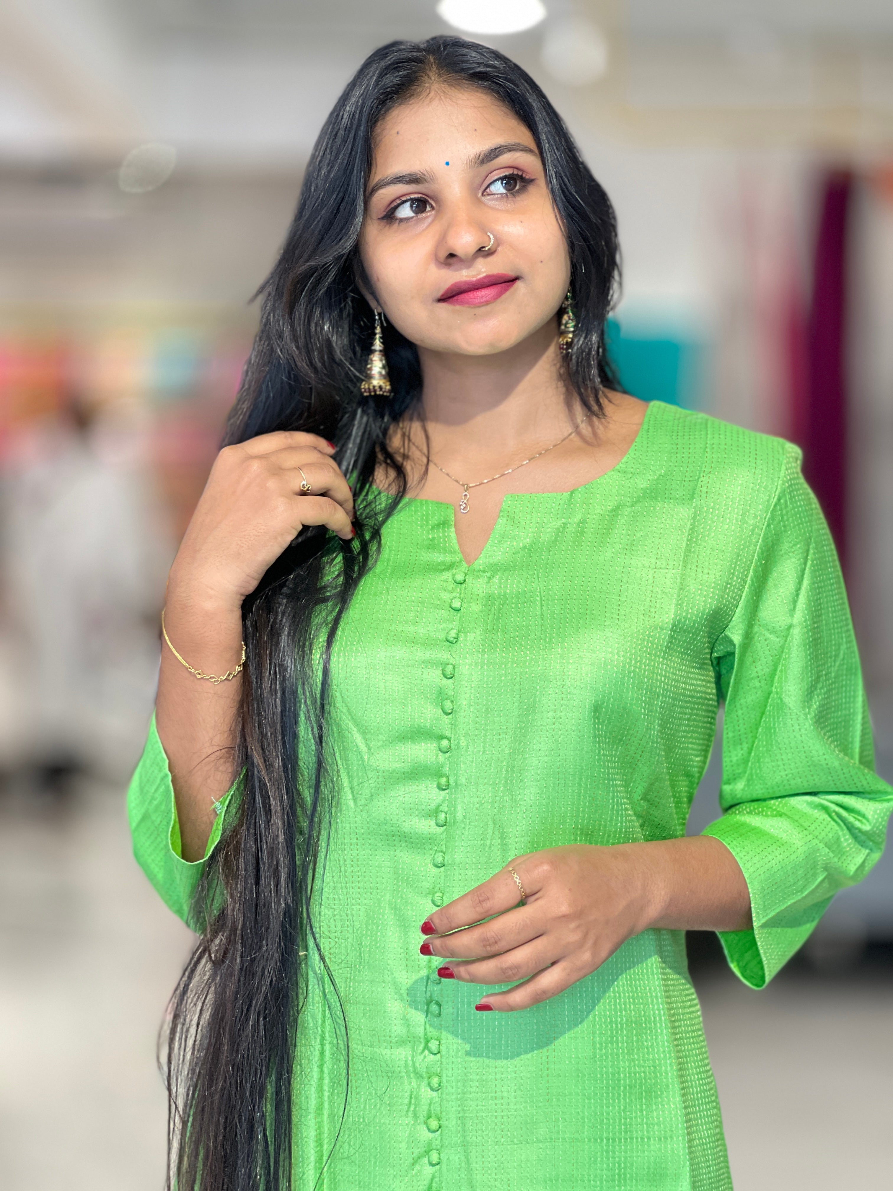 Potli Detailed Cotton Kurta | DNT323