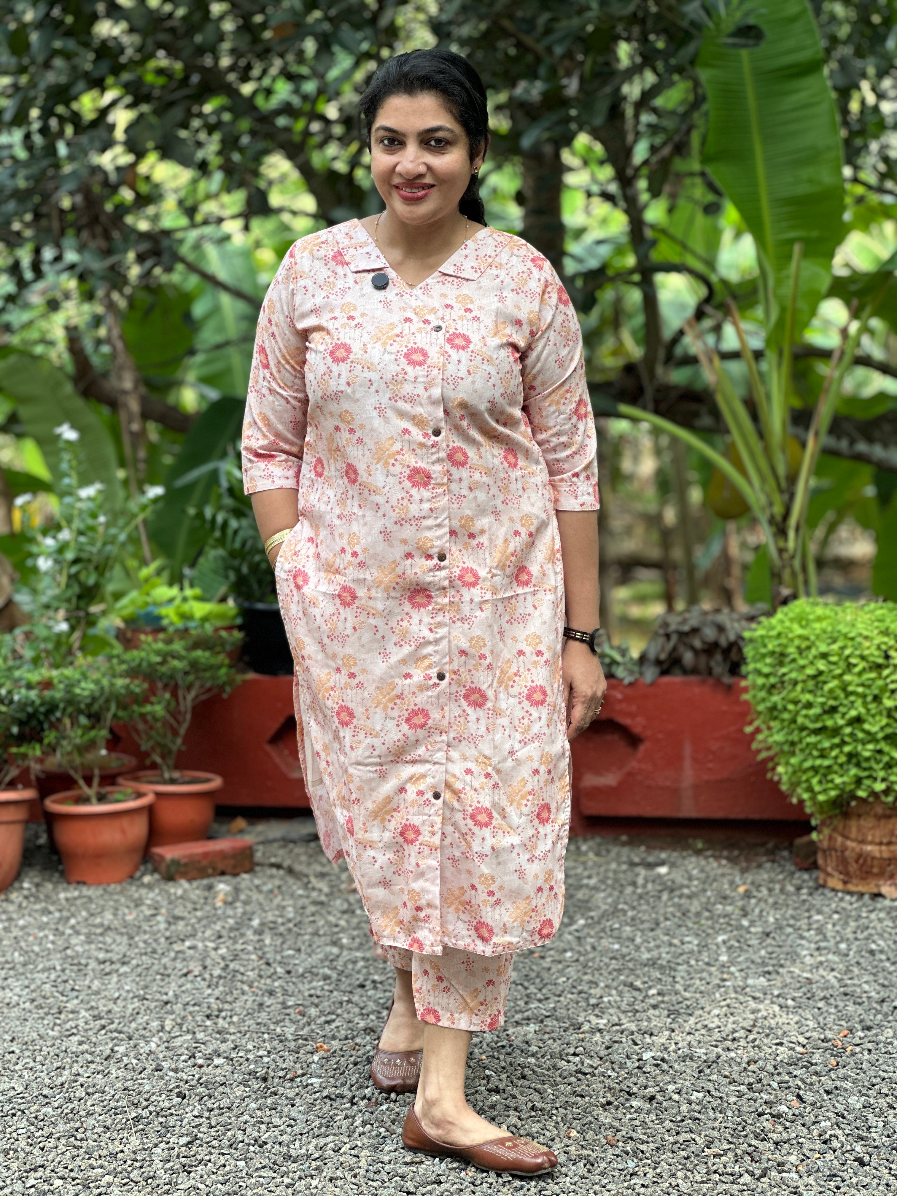 Digital Printed Linen-Rayon Blend fabric Co-ord Set | MSN254