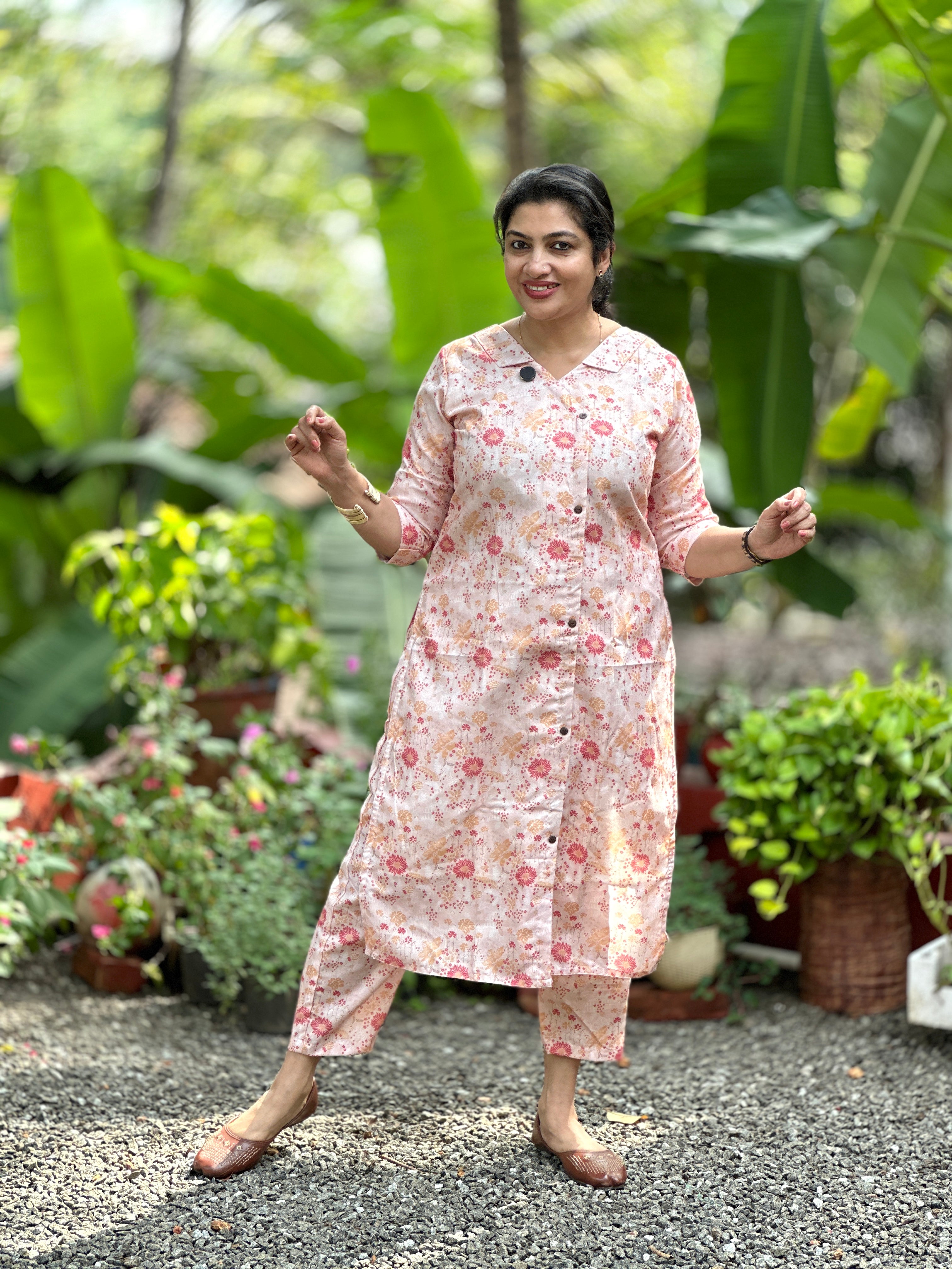 Digital Printed Linen-Rayon Blend fabric Co-ord Set | MSN254