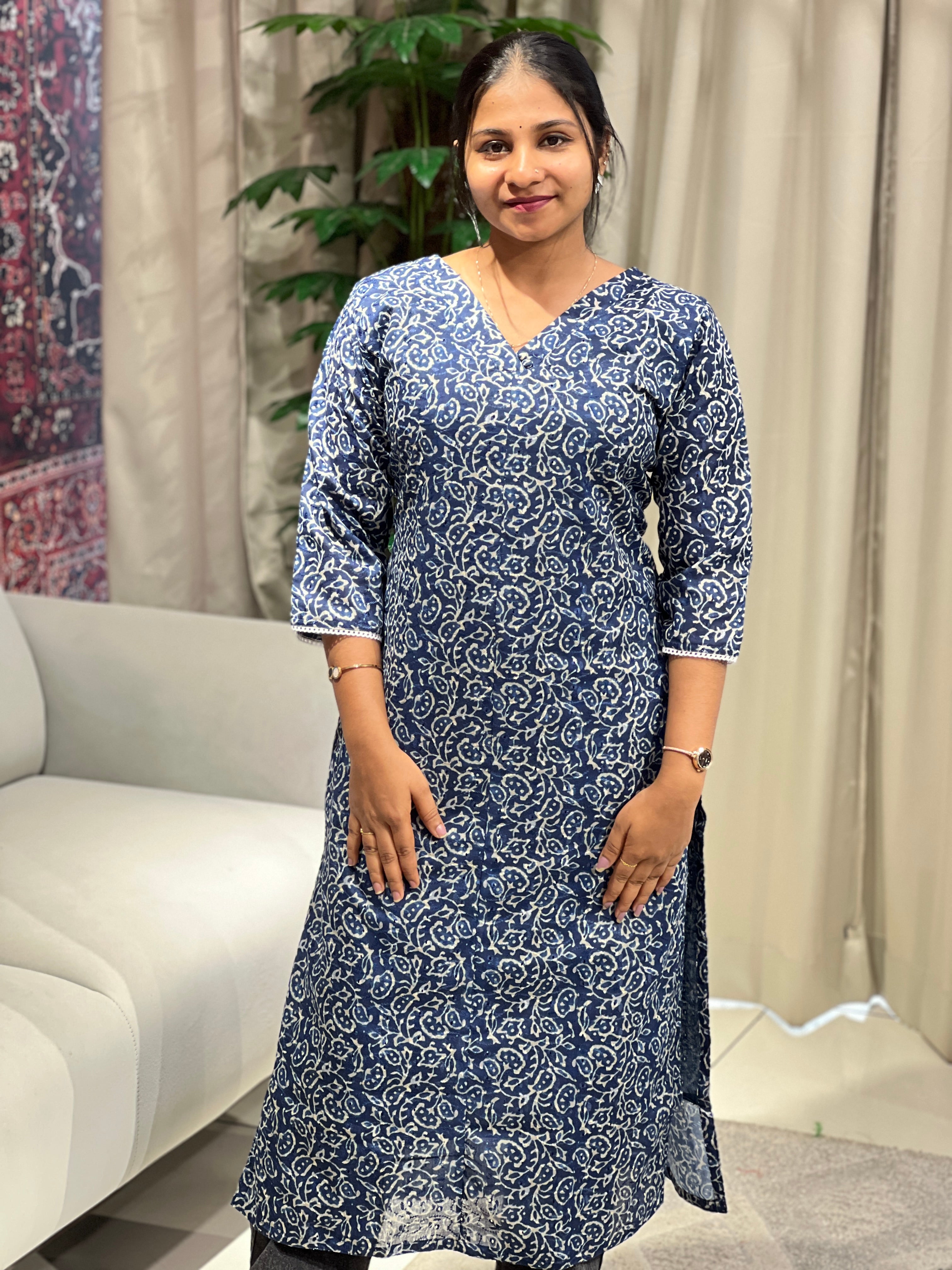 Printed Cotton Kurta | RMLA261