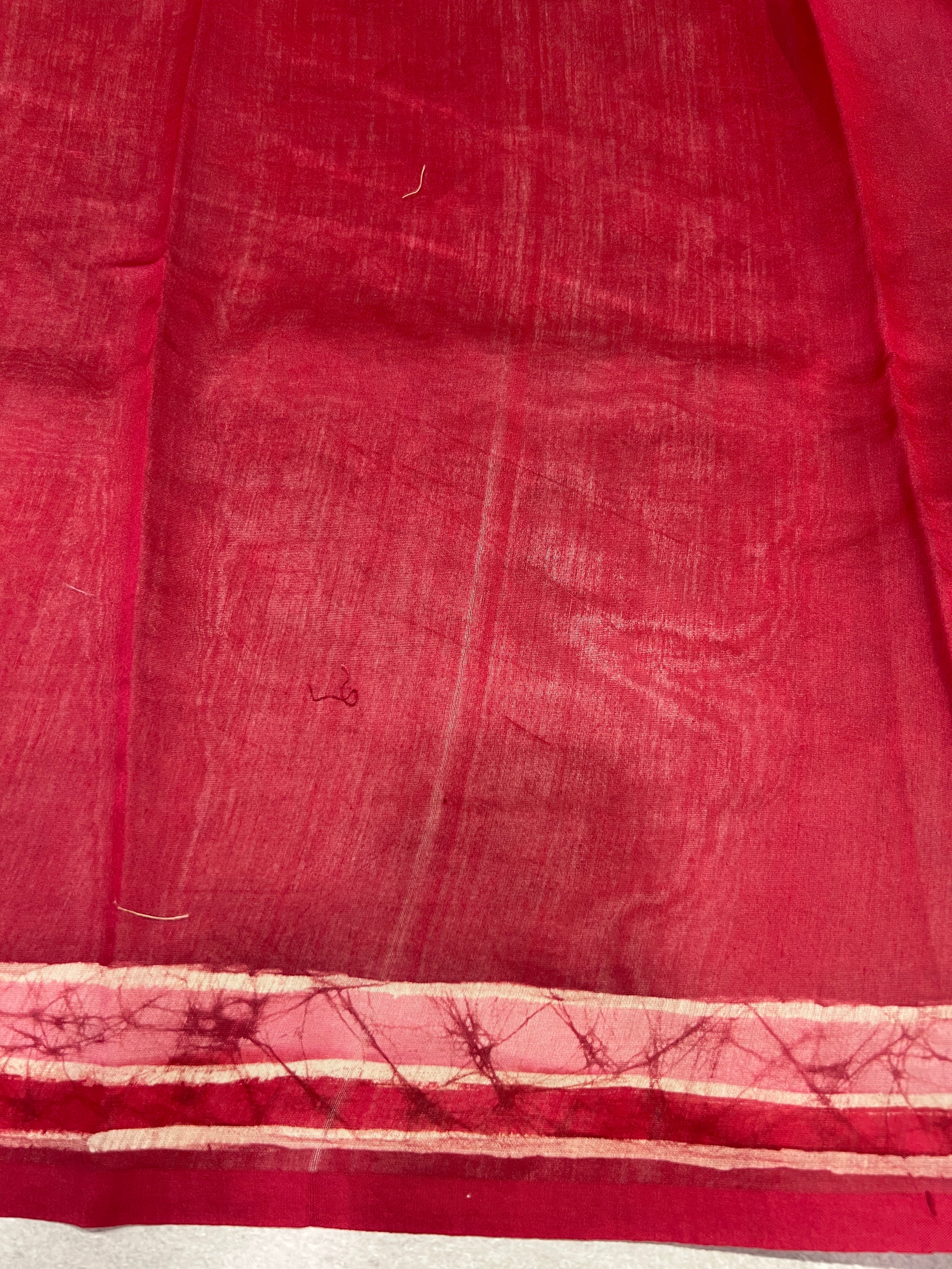 Batik Floral Printed Chanderi Silk Saree | RGD642