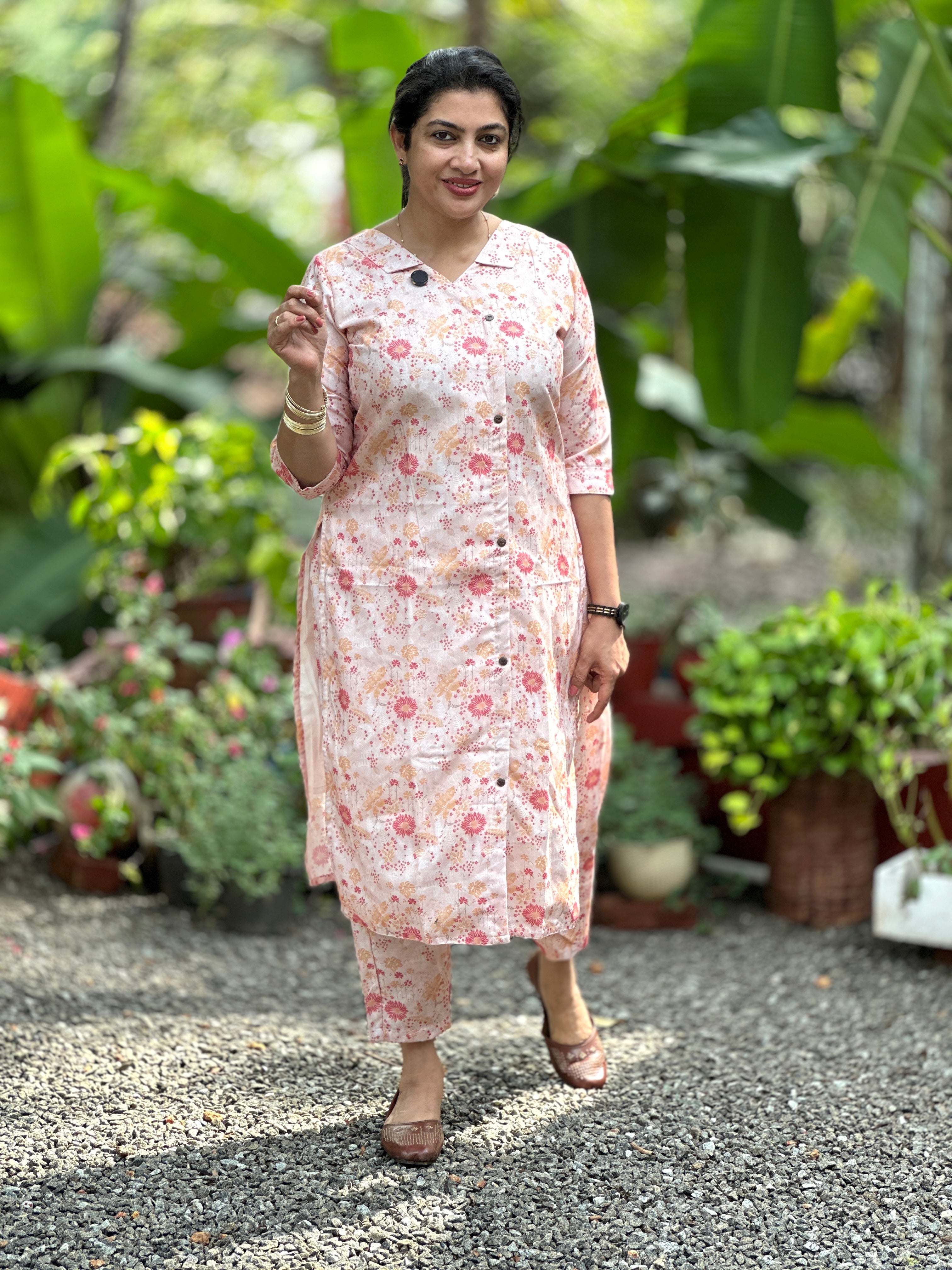Digital Printed Linen-Rayon Blend fabric Co-ord Set | MSN254