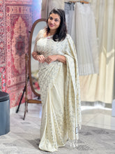 Machine Embroidery Detailed Semi Tussar Saree | PNS266