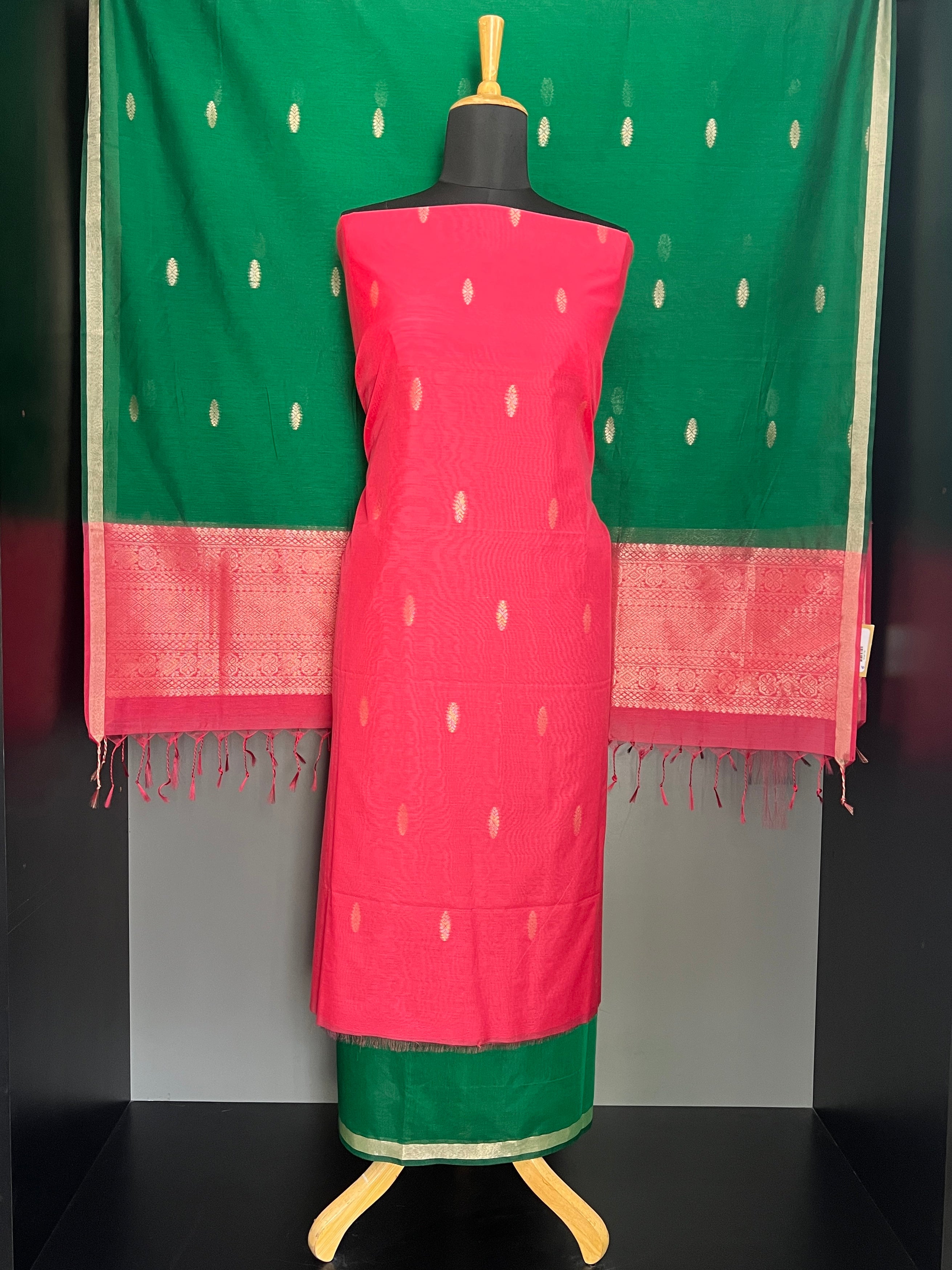 Thread Woven Buta Pattern Cotton Silk Salwar Set | PST158
