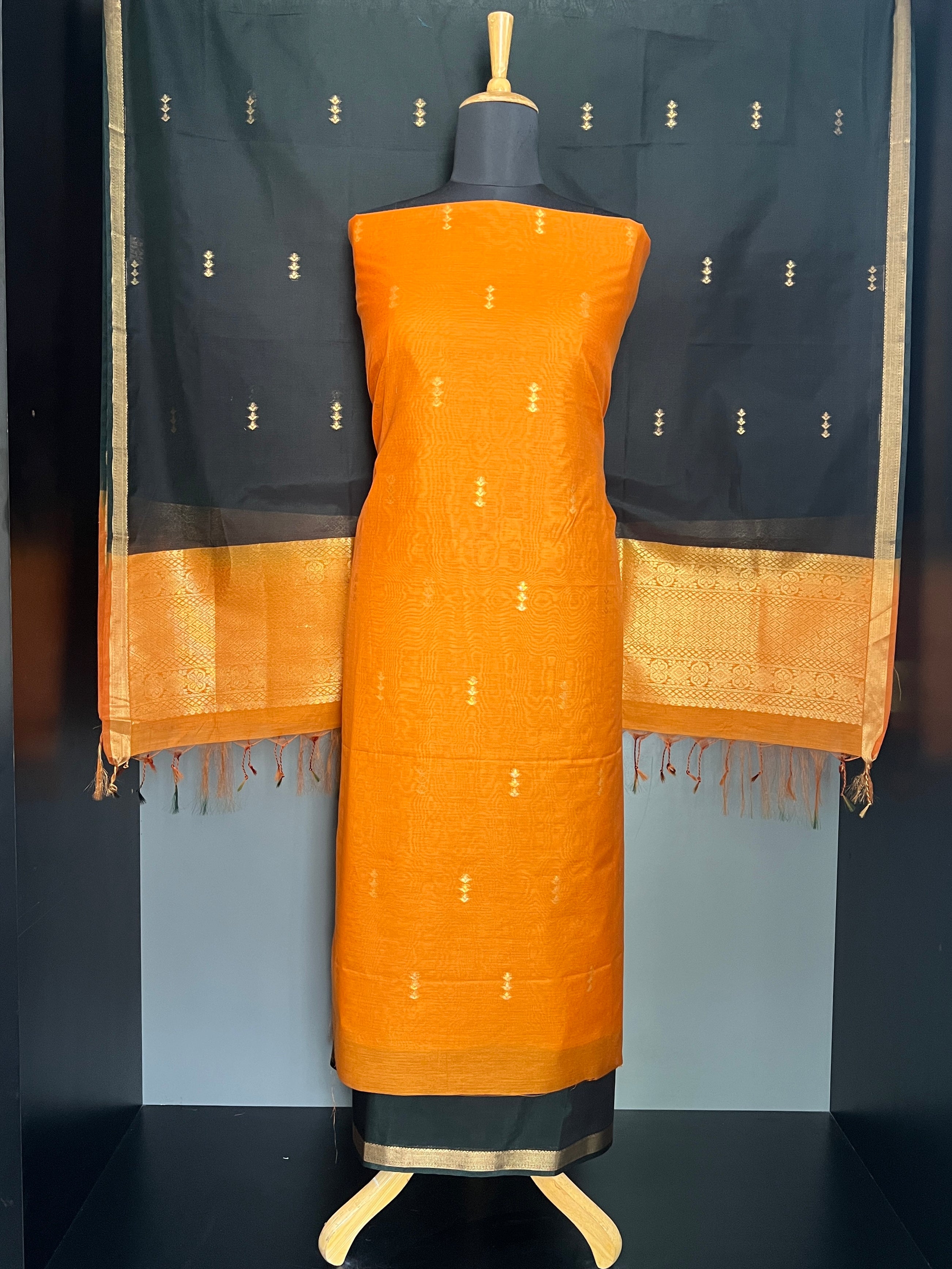 Thread Woven Buta Pattern Cotton Silk Salwar Set | PST157