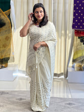 Machine Embroidery Detailed Semi Tussar Saree | PNS266