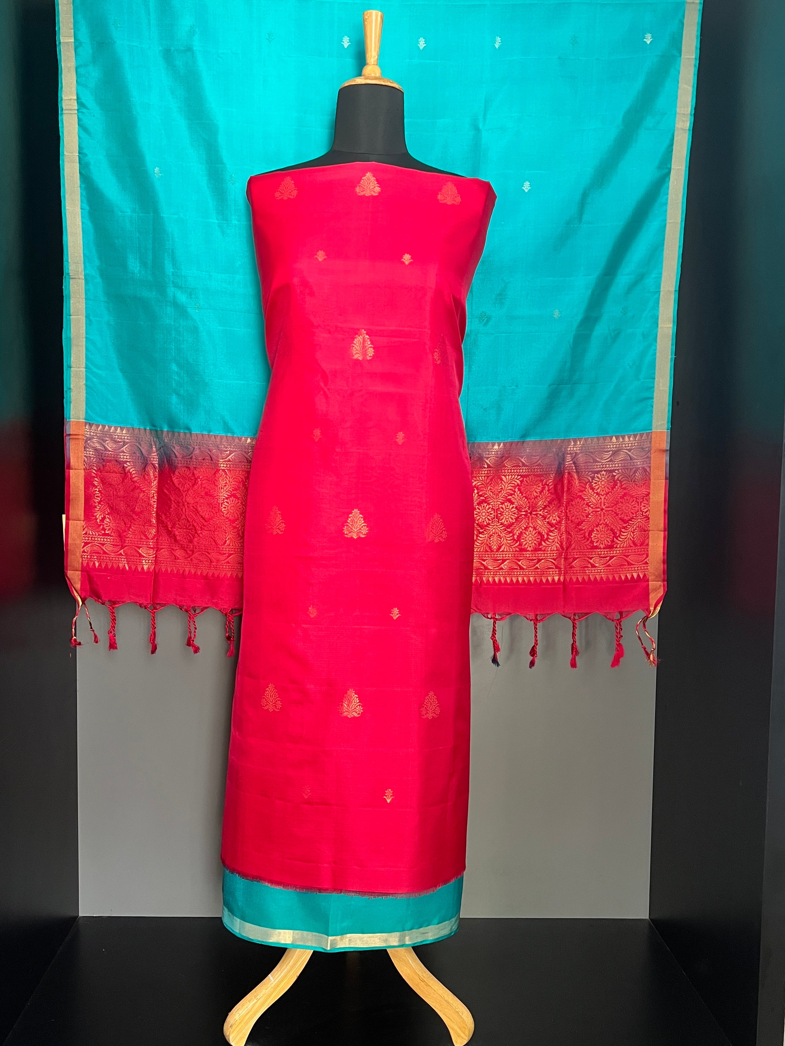 Contrast Color Soft Silk Salwar Sets | PST154