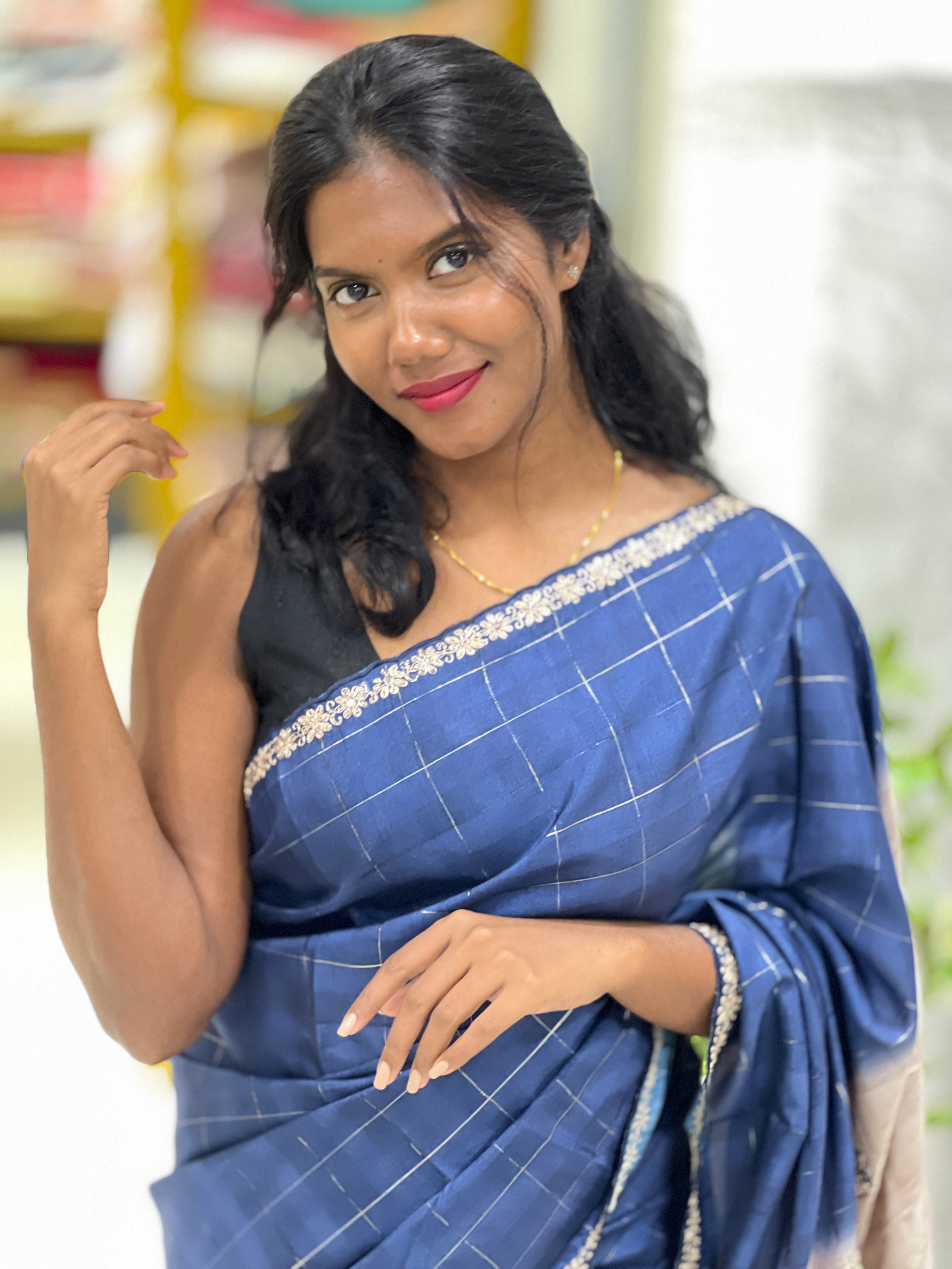 Golden Zari Woven Double Shaded  Semi Tussar Saree | SSN184
