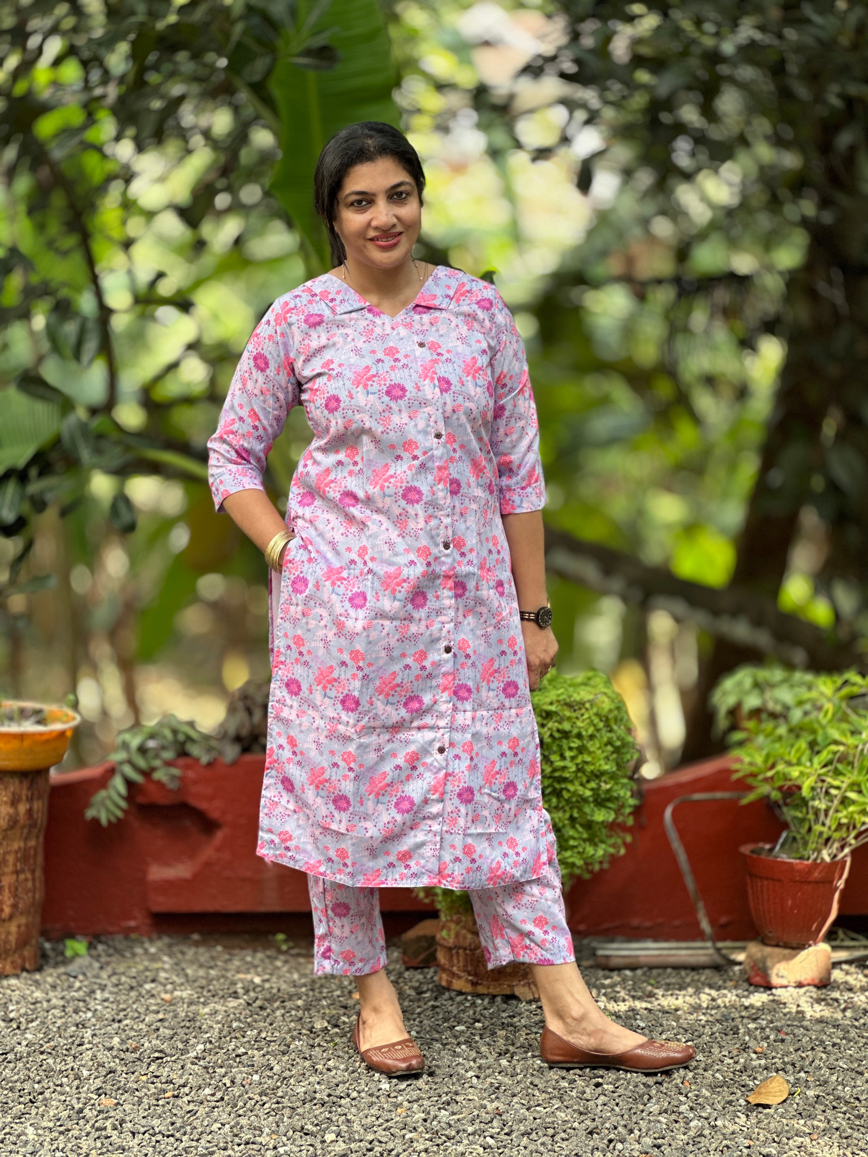 Digital Printed Linen-Rayon Blend fabric Co-ord Set | MSN255