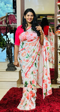Floral Digital Printed Chanderi Finish Saree | HT218