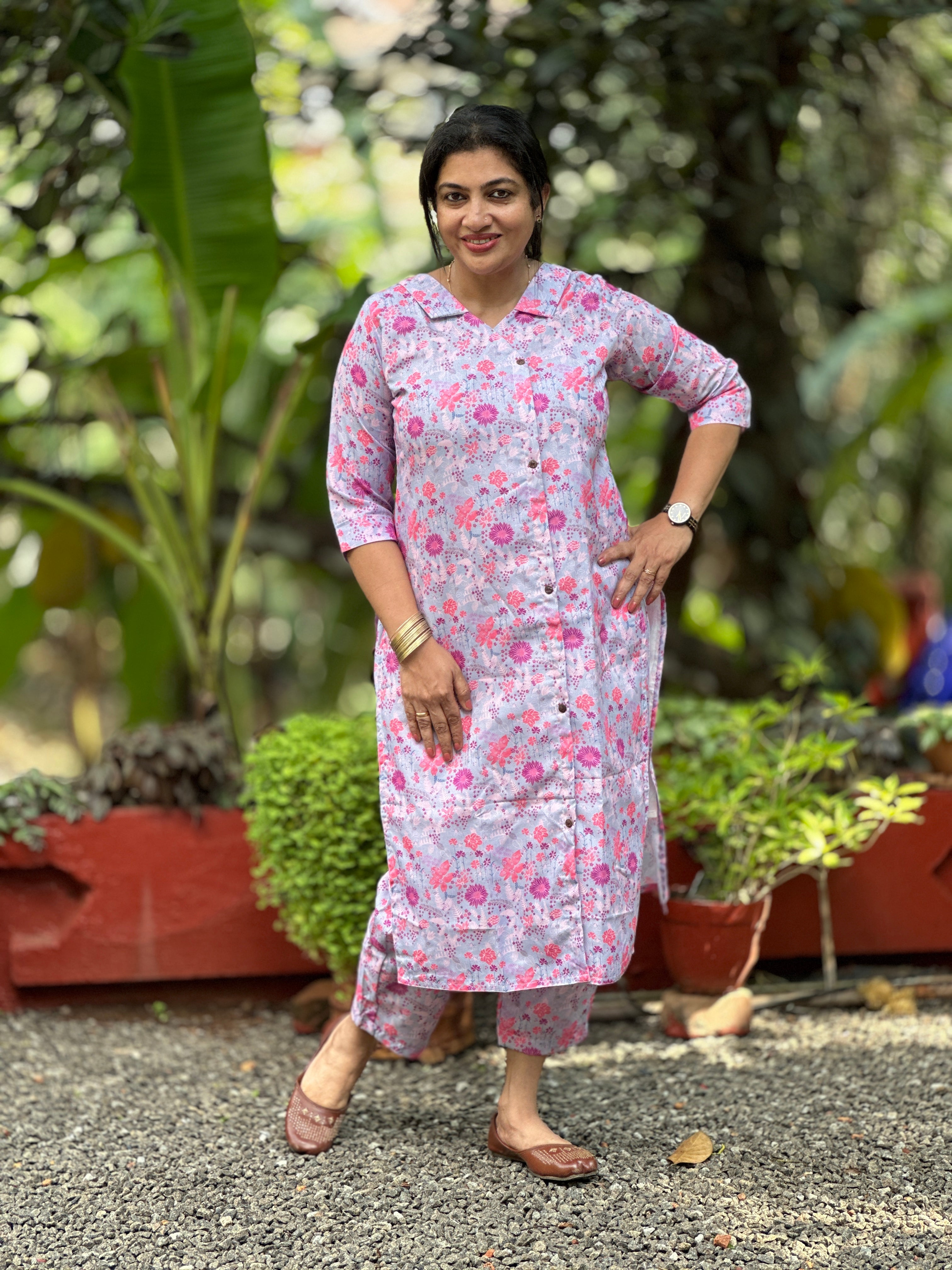 Digital Printed Linen-Rayon Blend fabric Co-ord Set | MSN255