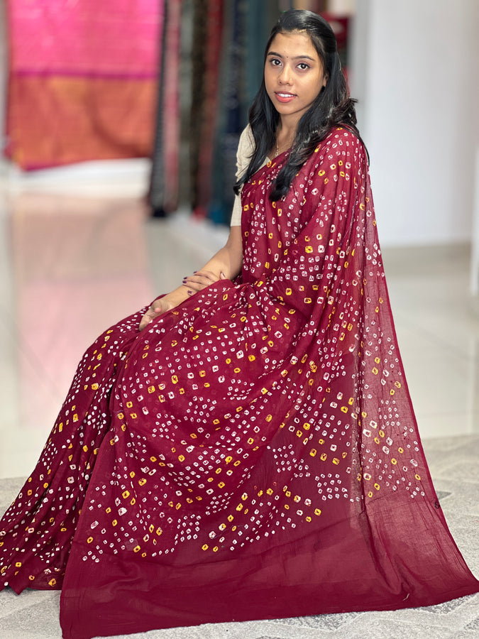 Bandhini Design Cotton Saree | GMS237