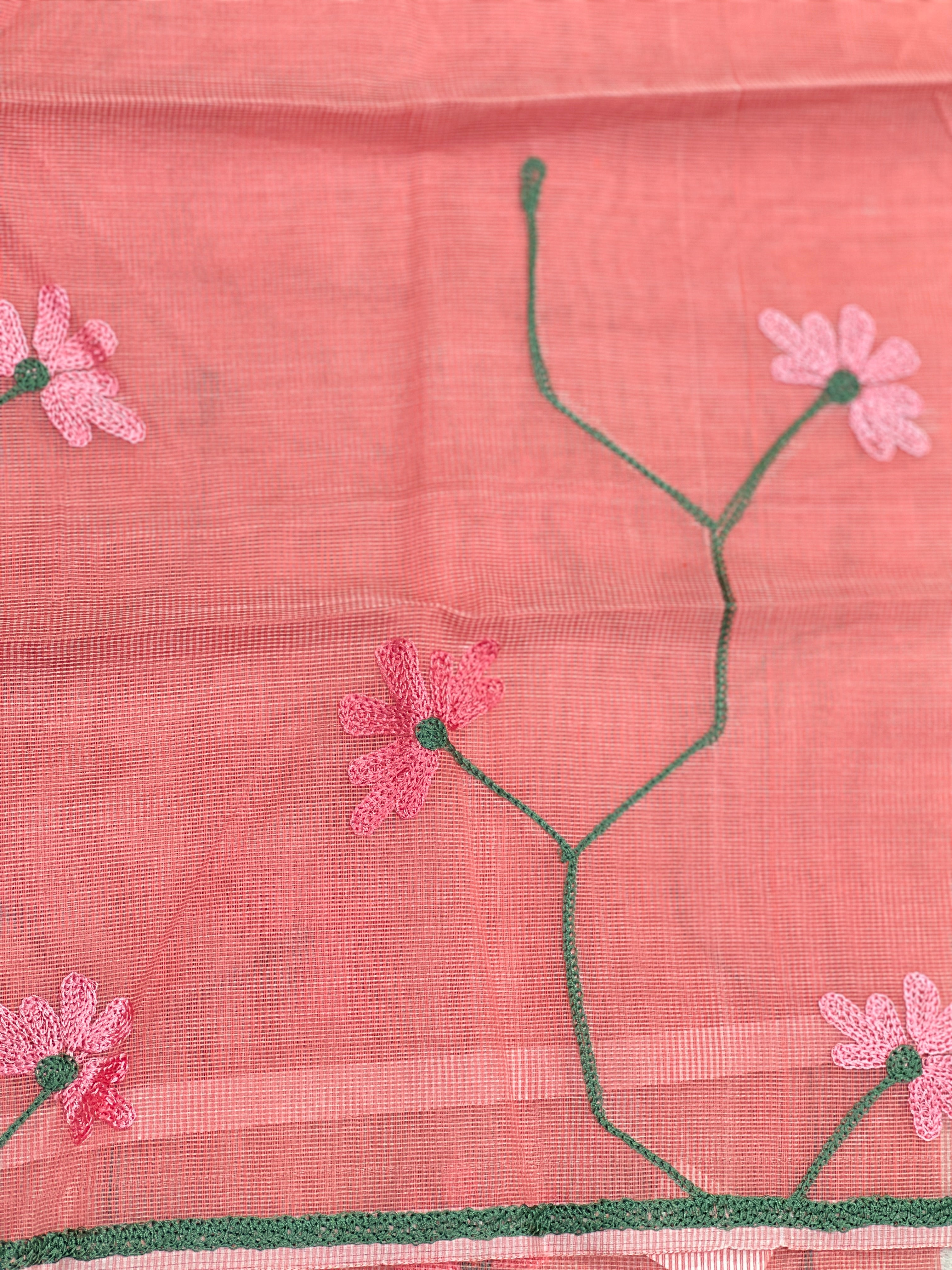 Floral Machine Embroidered Kota Saree | JSC426