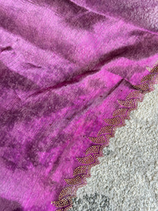 Stone Work Glass Organza Saree | SBP393