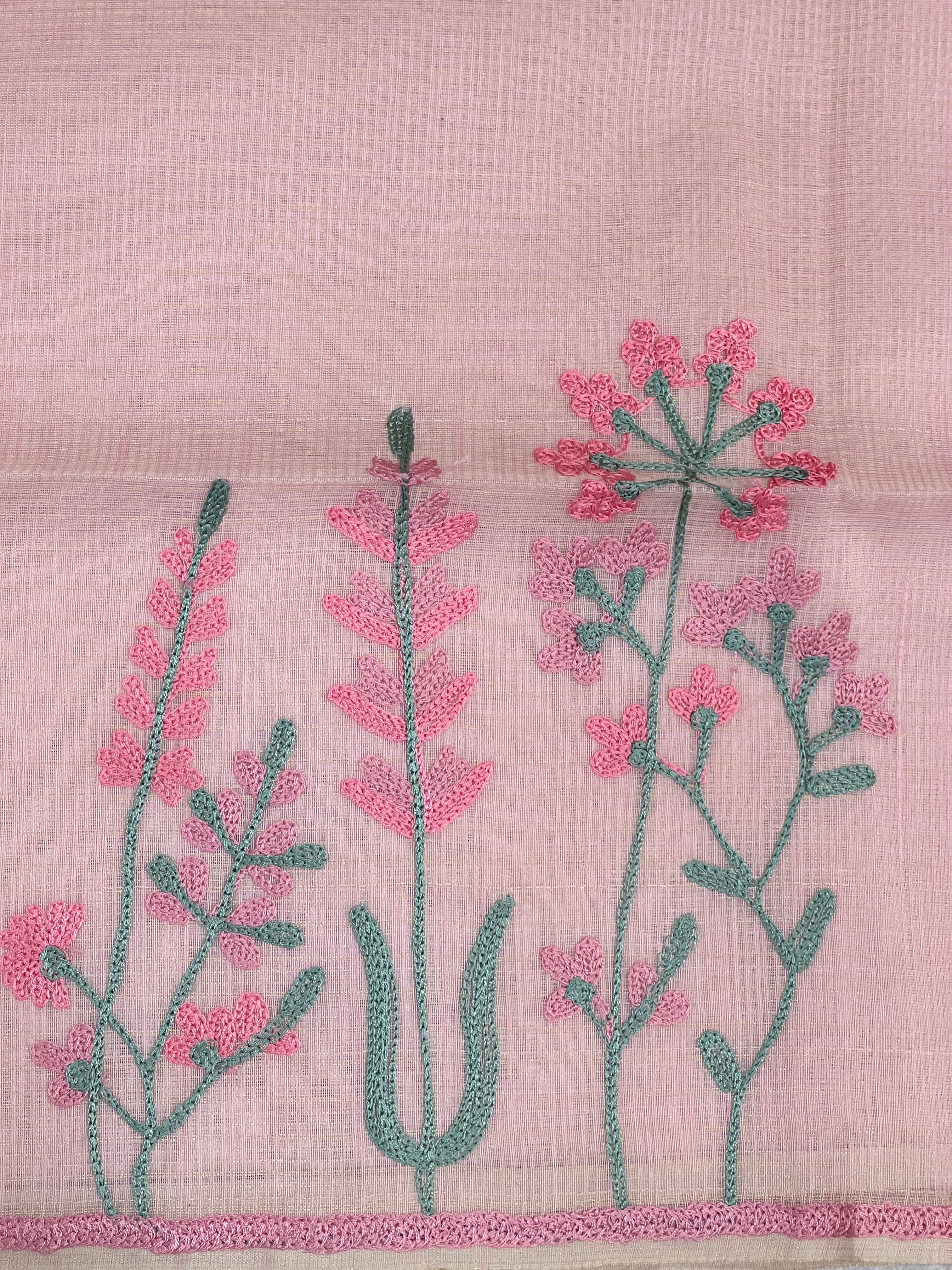 Floral Machine Embroidered Kota Saree | JSC417