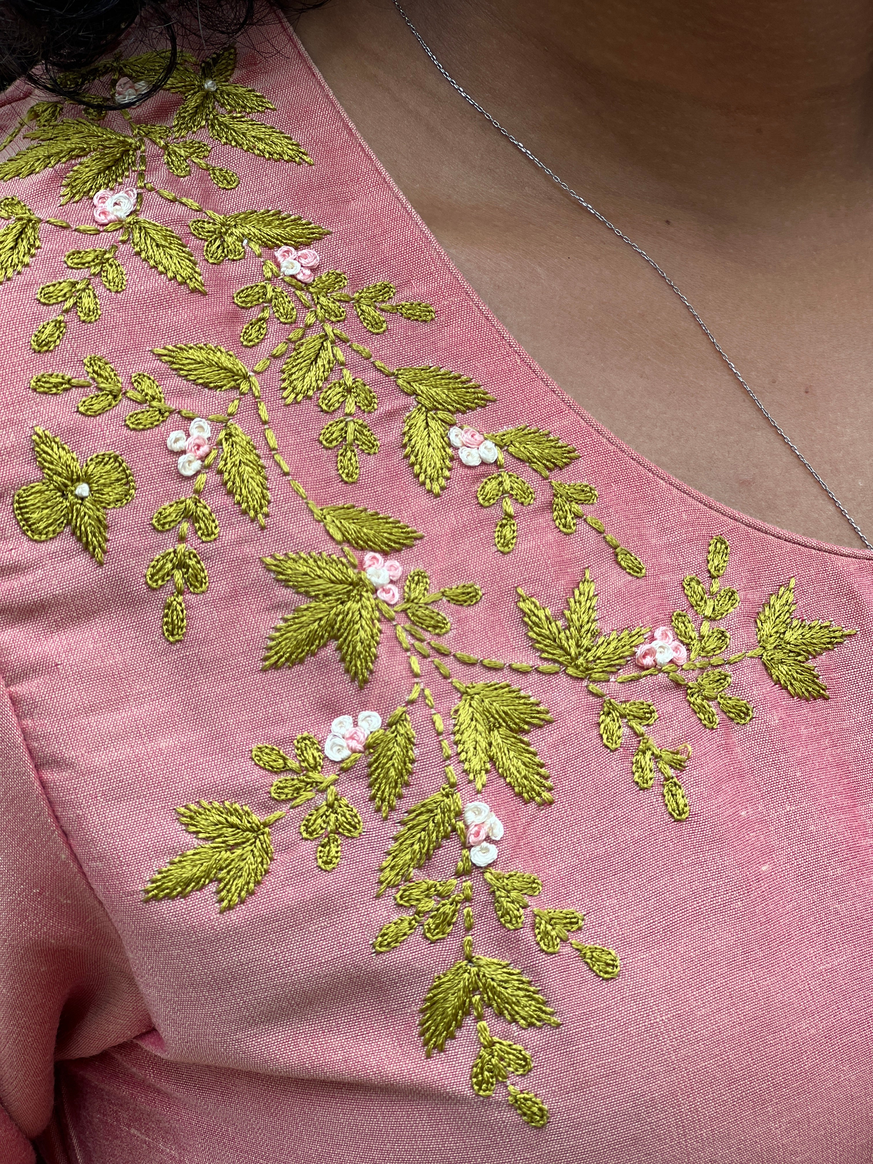Floral Embroidered Double Shaded Kurta Material |DN323