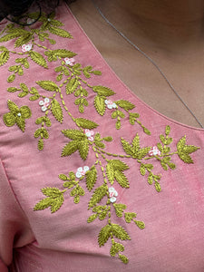 Floral Embroidered Double Shaded Kurta Material |DN323