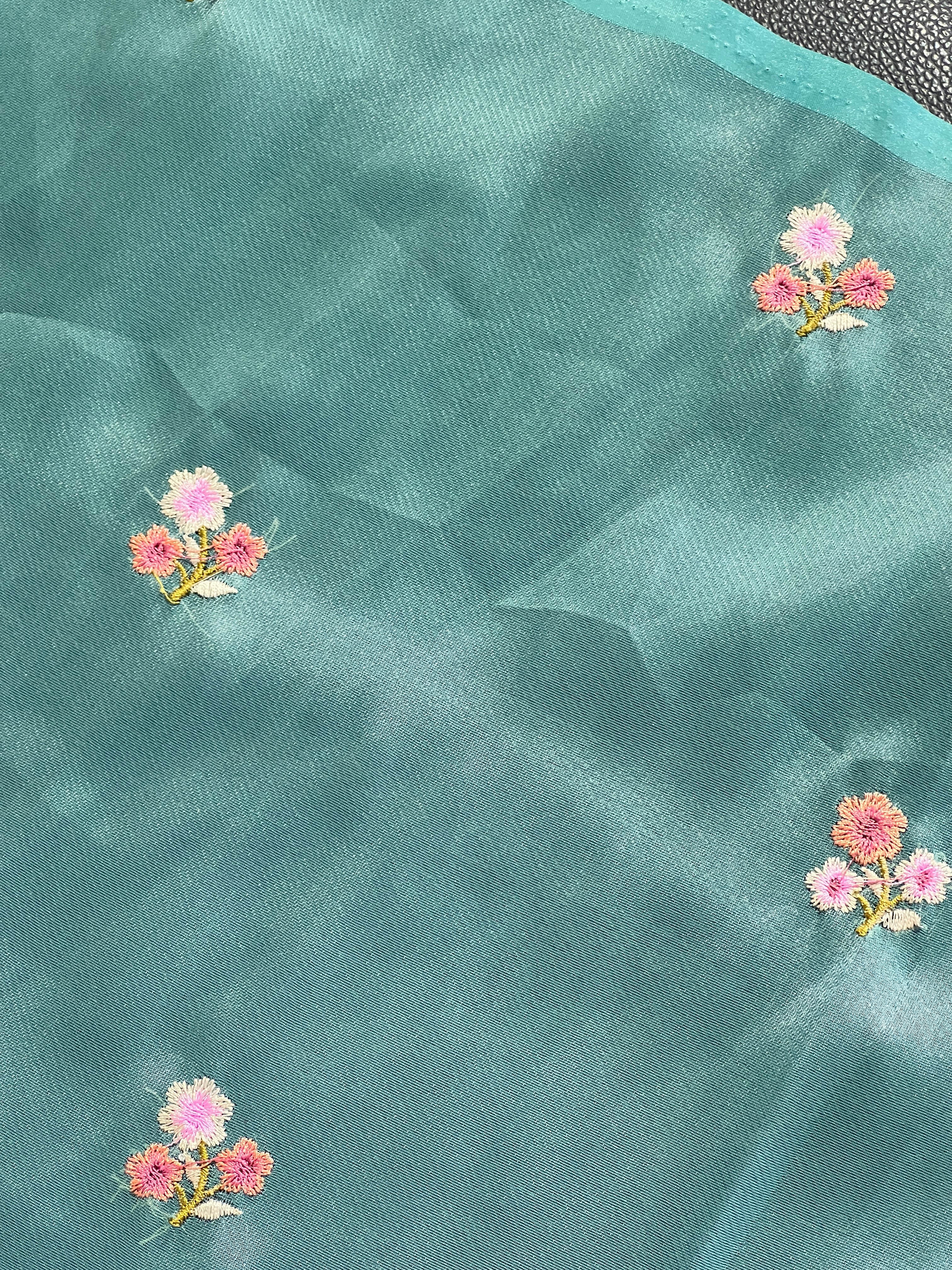 Floral Embroidered Organza Saree | RP608