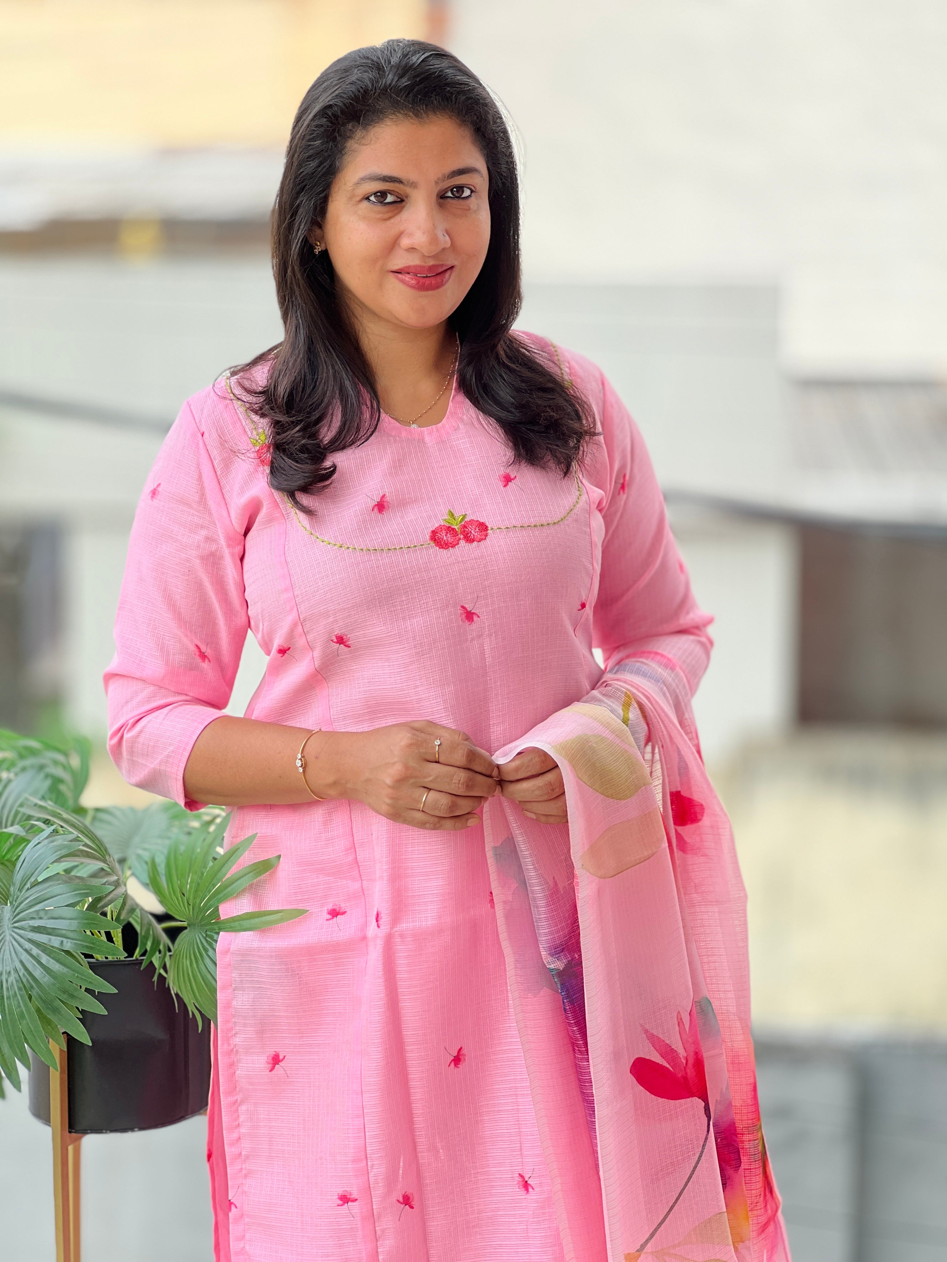 Floral Digital Printed Silky Kota Unstitched Salwar Set | MR251